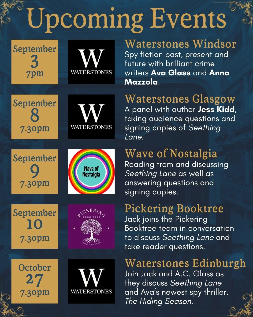 Samuel Pepys may have frequented every street in London (including the less than salubrious ones) but @jackjewers is going all across the UK to celebrate the release of Seething Lane! Book your ticket now and you might get to hear about the time a cu