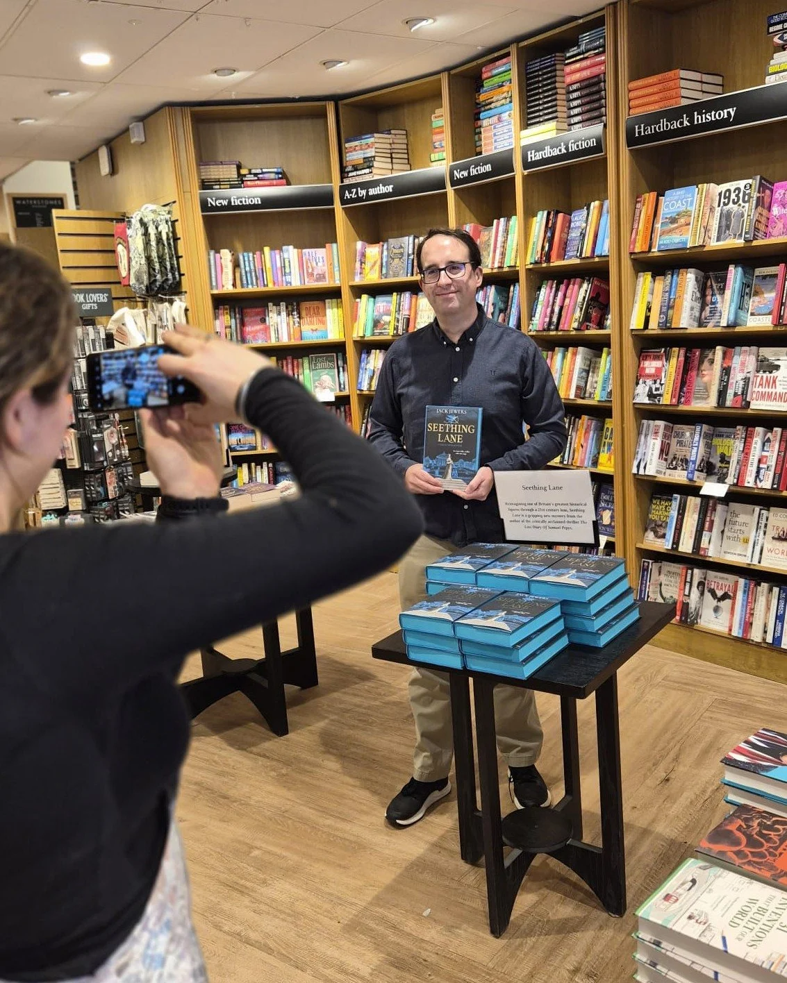 Author @jackjewers is headed out and about this week signing copies of the limited edition of Seething Lane. Today's he's been at @waterstonesreading and @waterstoneswindsor, so if you're nearby, pop in to pick up yours asap!