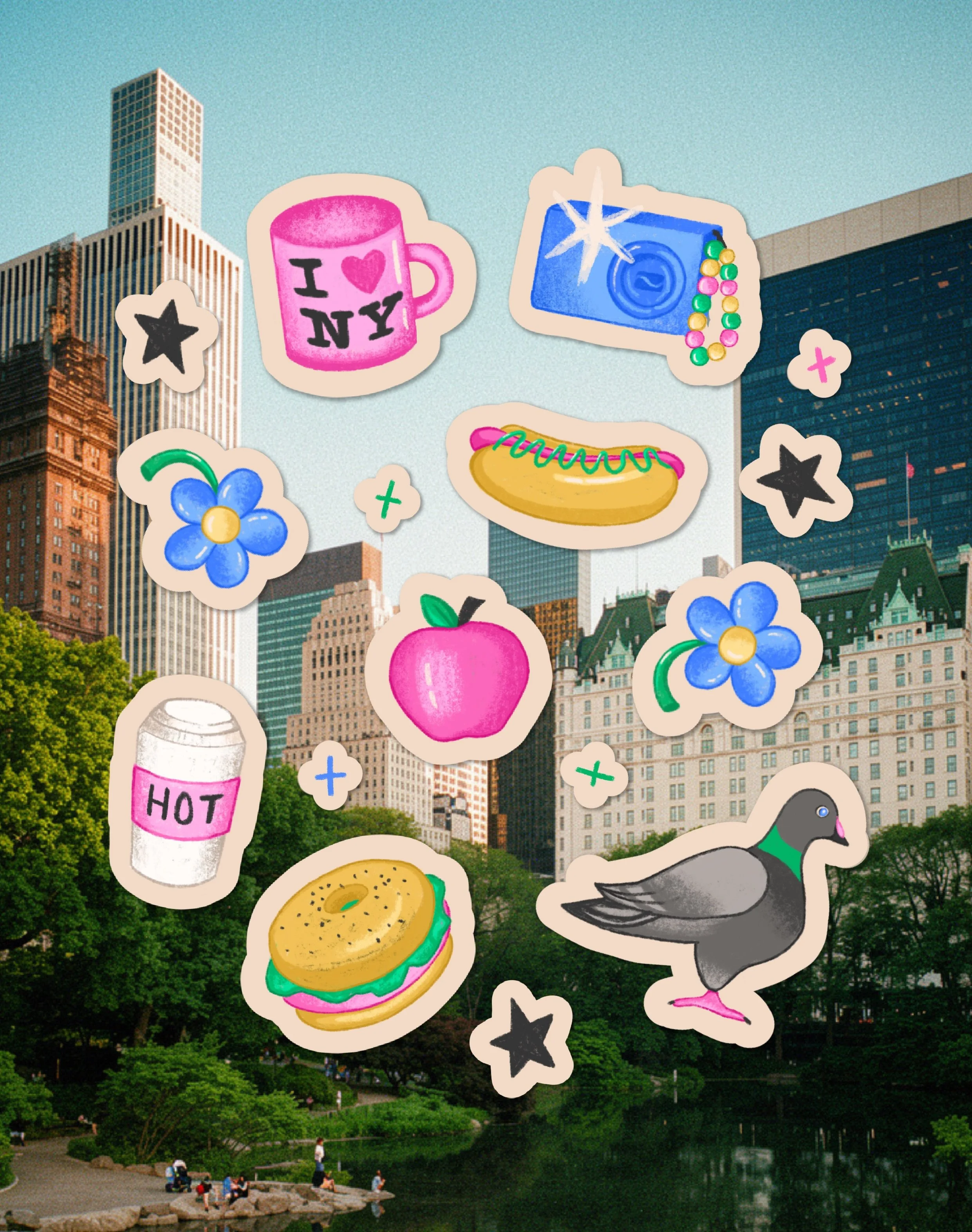 Quelques petites illustrations inspir&eacute;es de la belle ville de New York ! 🍎

Tu es &agrave; la recherche d&rsquo;illustrations modernes et color&eacute;es ? Viens jeter un coup d&rsquo;&oelig;il &agrave; mes r&eacute;alisations et parlons de t