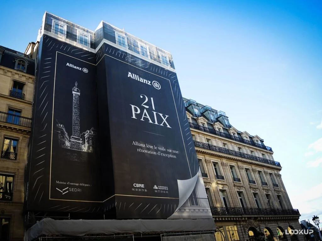 Publicité sur échafaudage