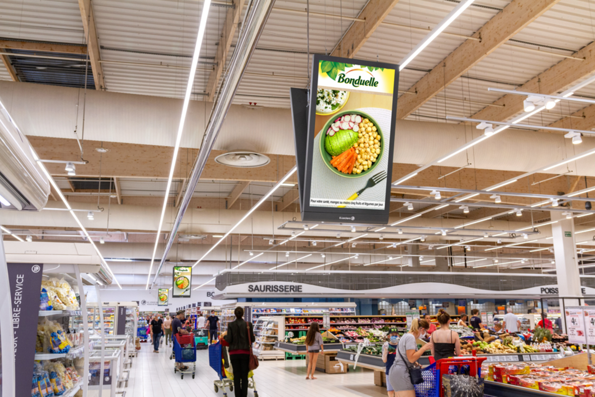 publicité dans les supermarchés