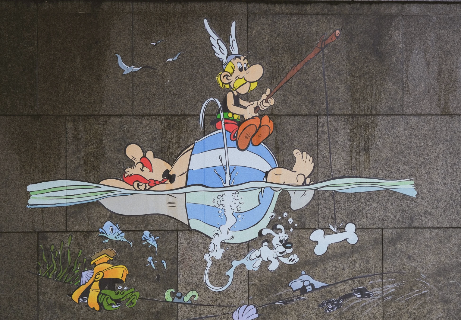 Fresque murale peinte