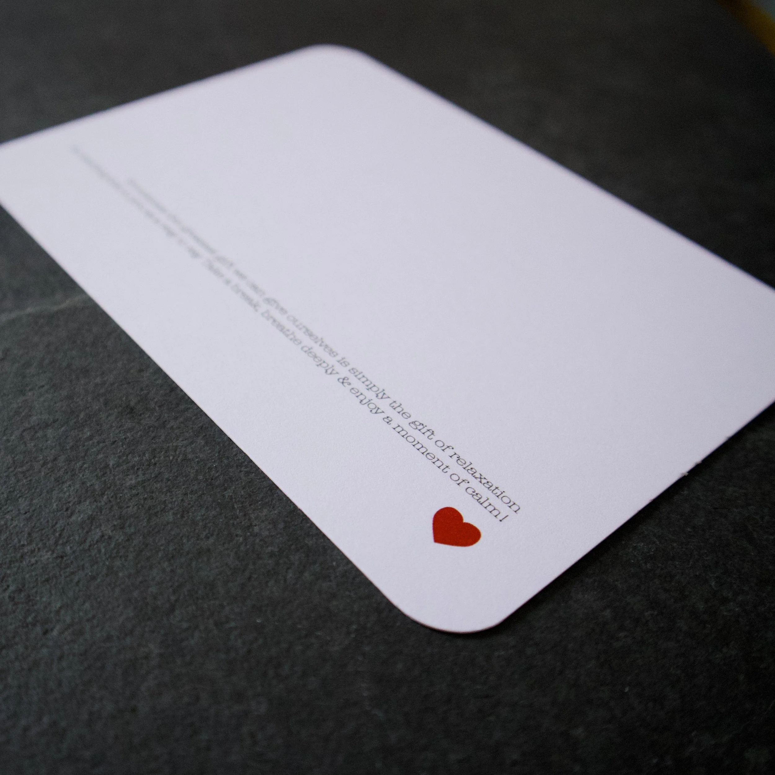 Take a break, breathe deeply & enjoy a moment of calm! A heartfelt text design postcard - Salty Note