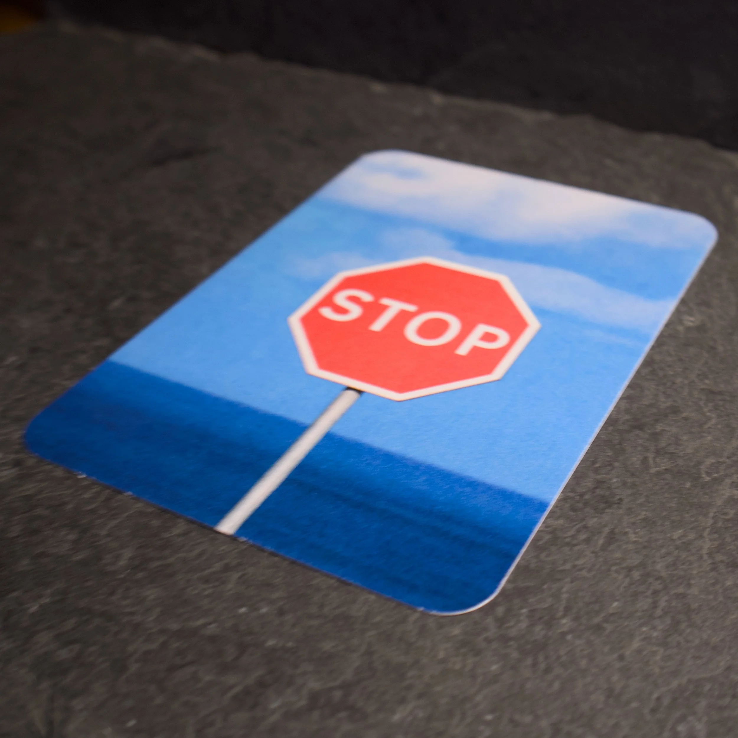 Just STOP! Interesting photograph of a red STOP sign- Salty Note