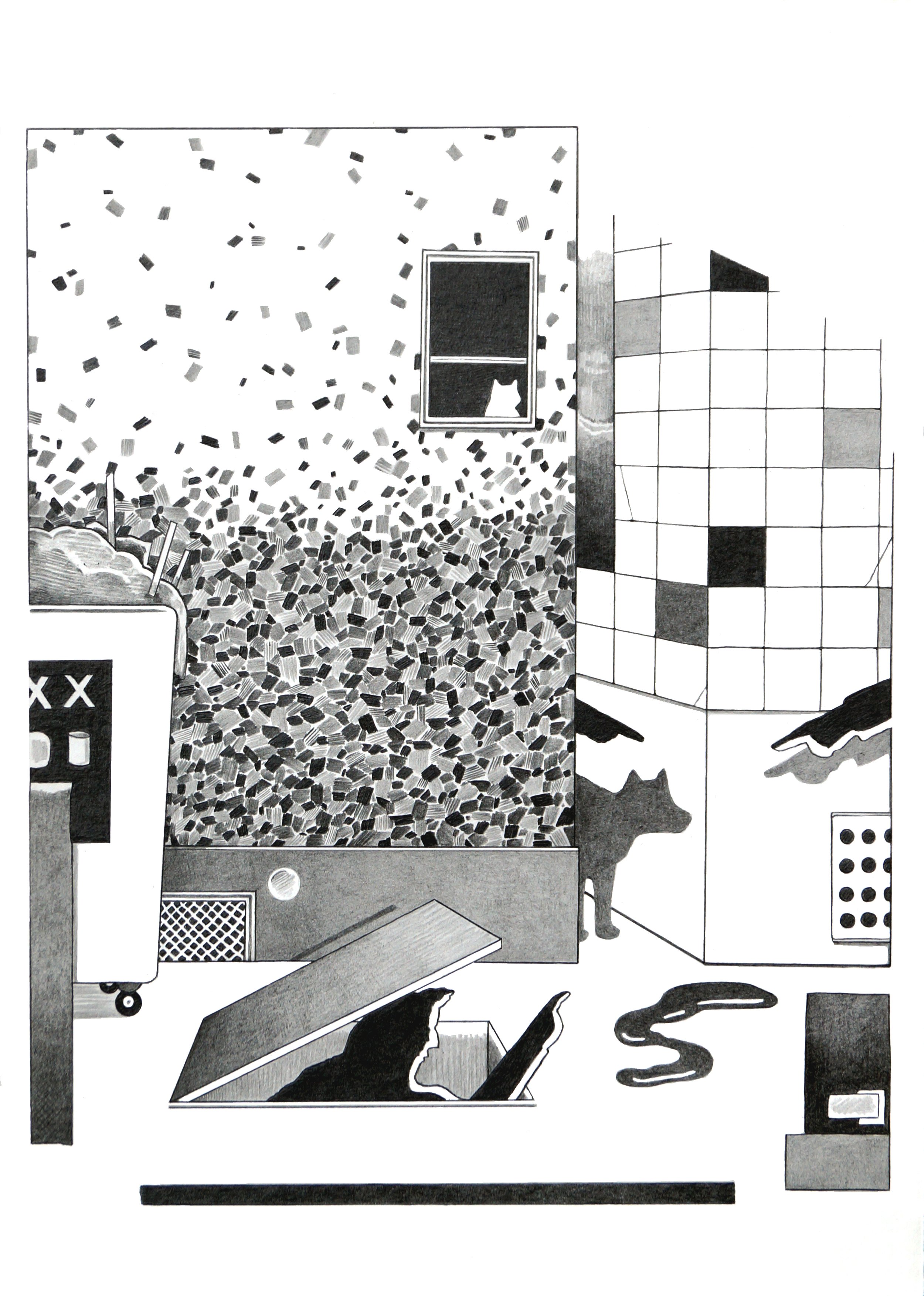 Wer wars? // Pencil on paper // 35 x 25 cm // 2020