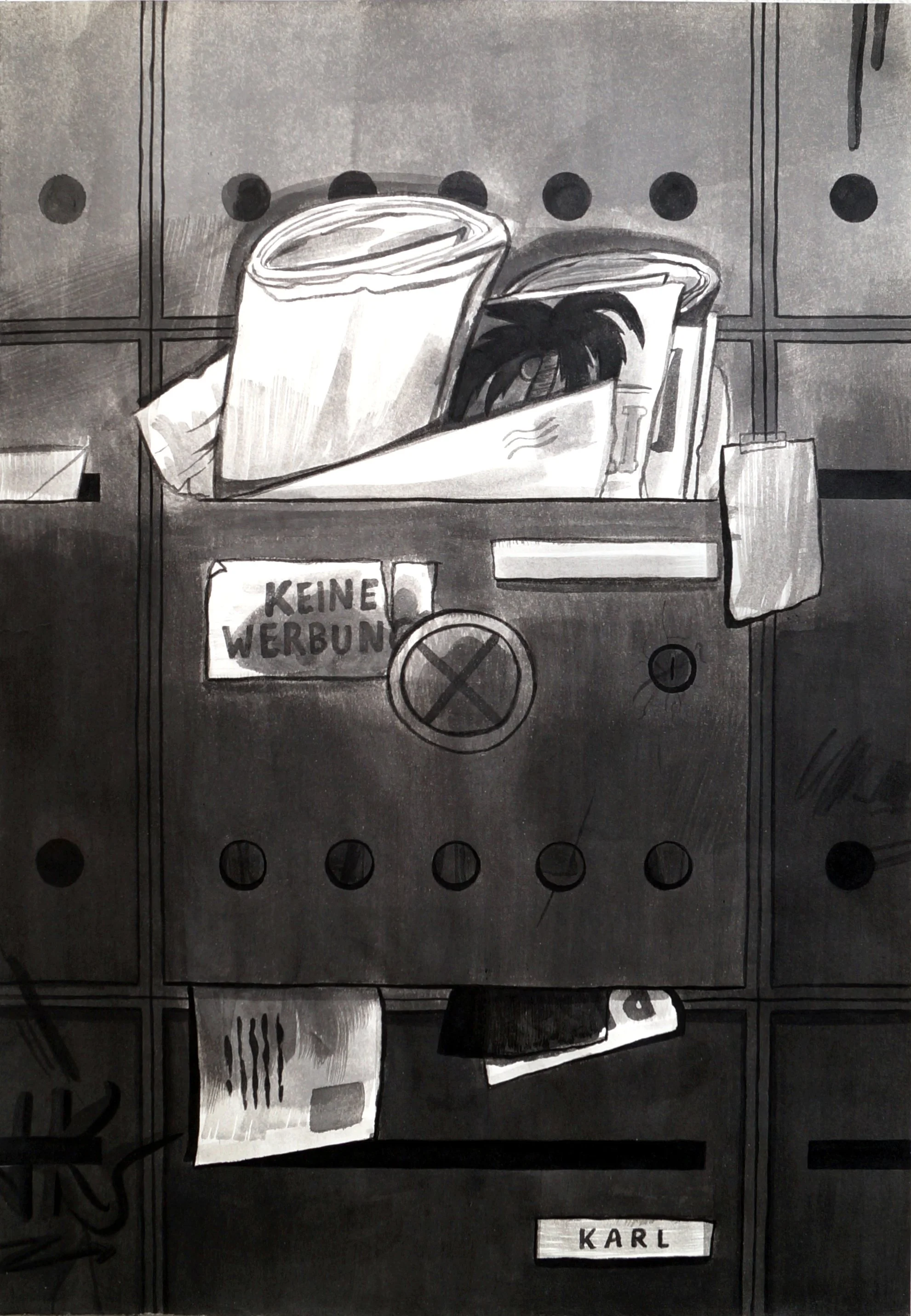 Sie haben Post // Ink on paper // 50 x 35 cm // 2020