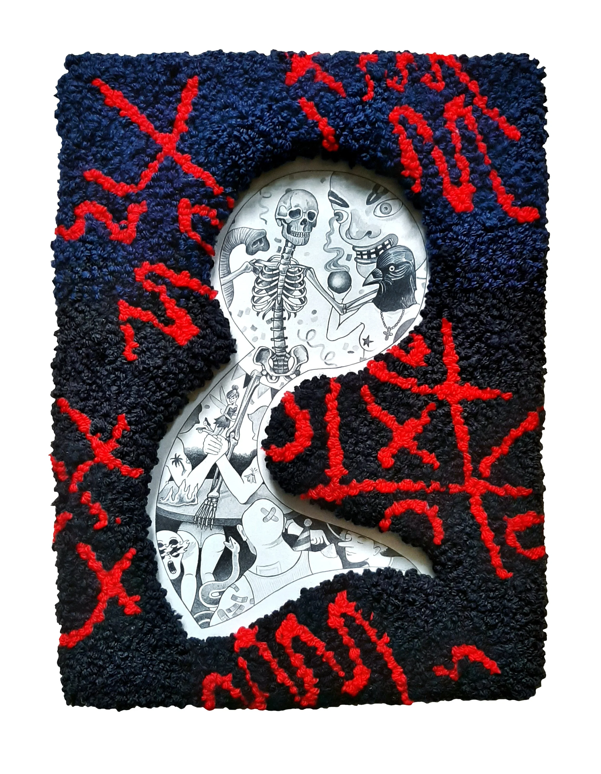 Keyhole // Tufted wallhanging and pencil drawing // 37 x 28 cm // 2023