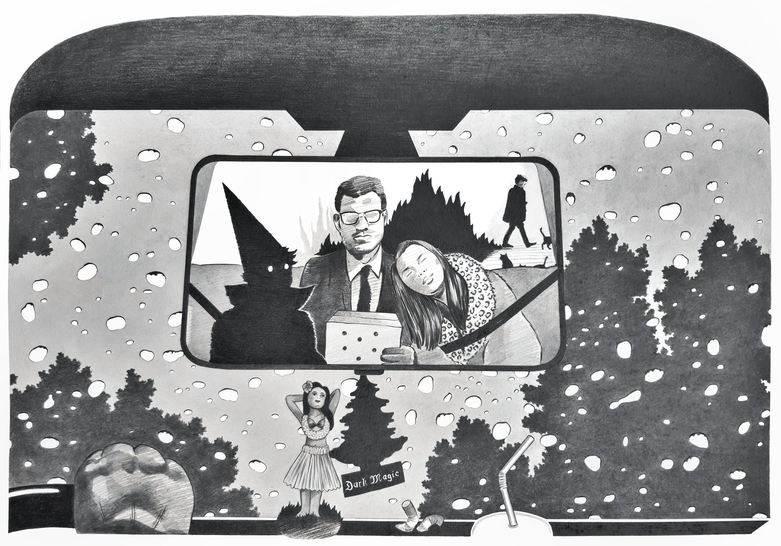Taxi // Pencil on paper // 35 x 50 cm // 2021 // SOLD