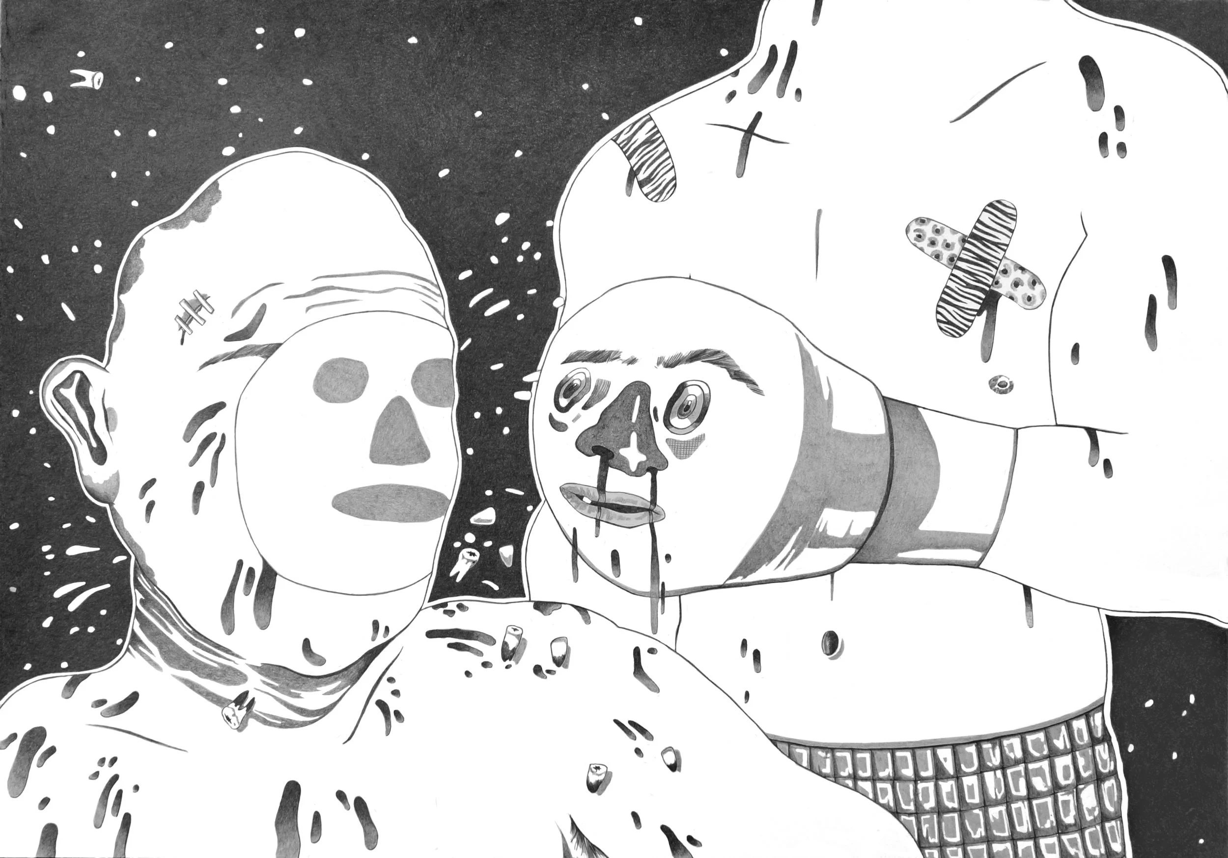 The day Ricky lost his face // Pencil on paper // 35 x 50 cm // 2019