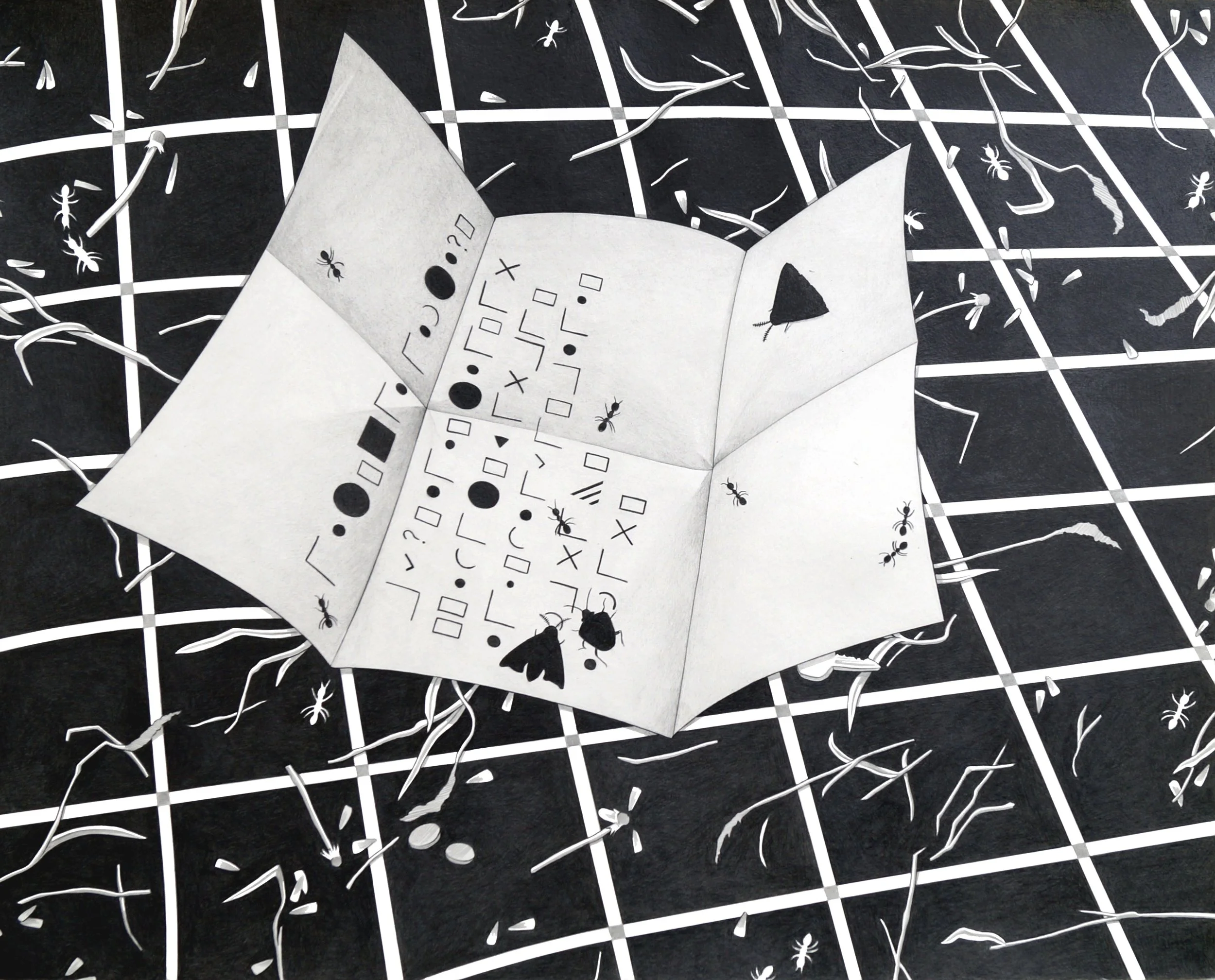 The letter // Pencil on paper // 50 x 60 cm // 2021