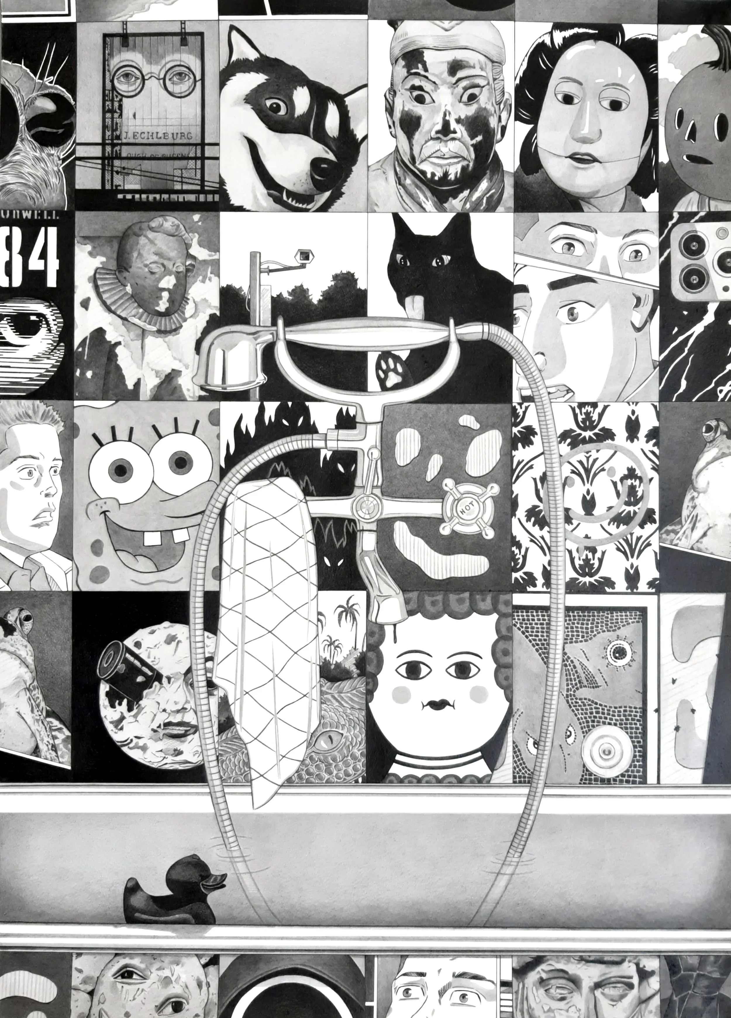 Fifty-four Eyes // Pencil on paper // 70 x 50 cm // 2021 // SOLD