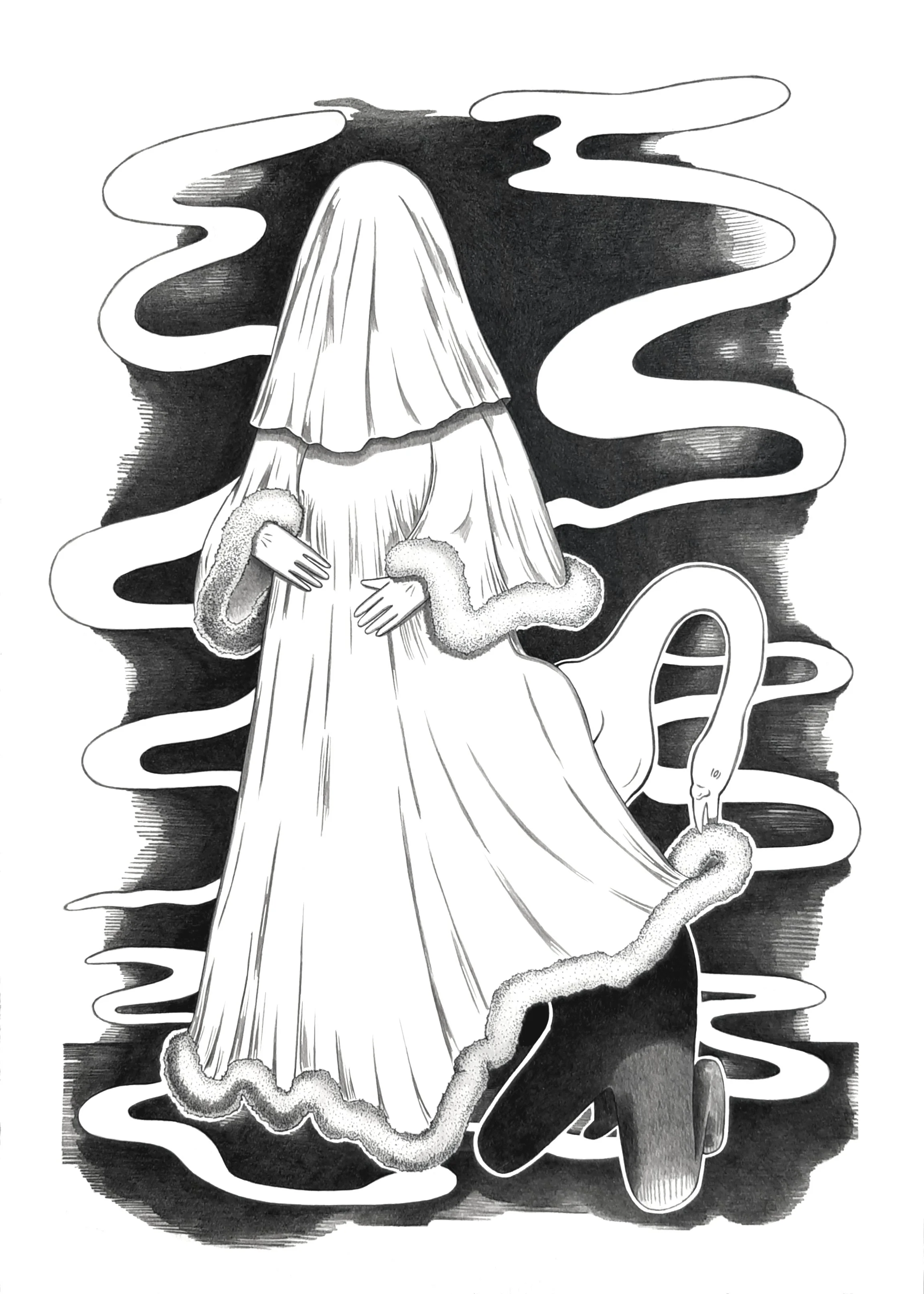 Veil // Pencil on paper // 50 x 35 cm // 2020 // SOLD