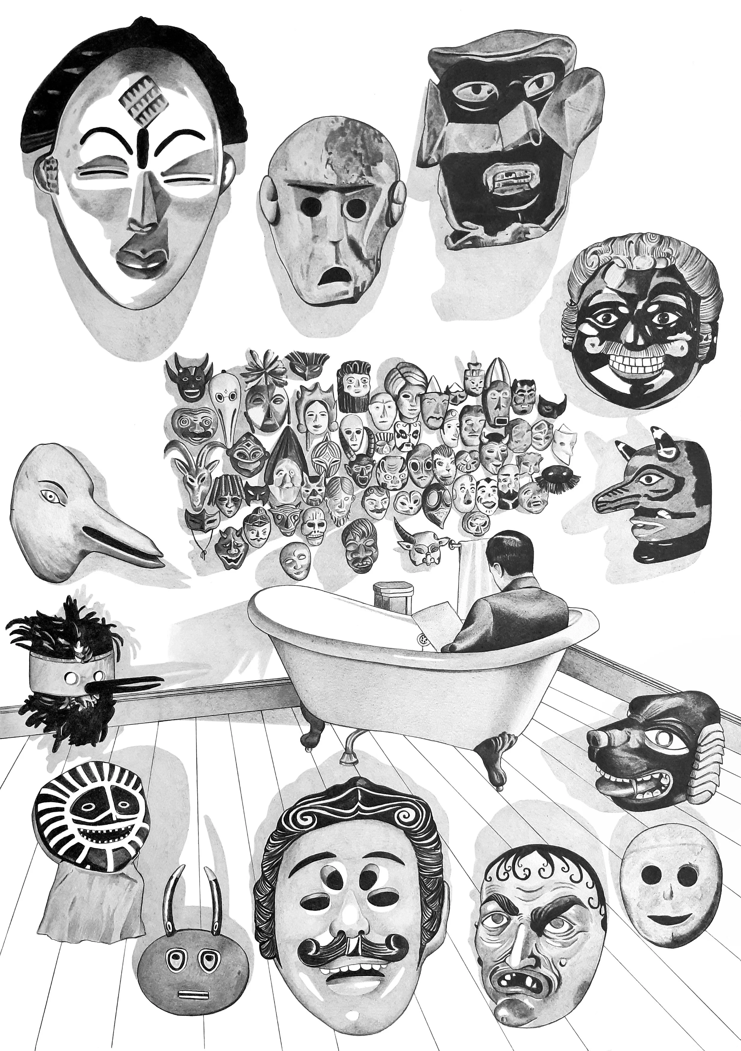 Seen and not seen // Pencil on paper // 50 x 35 cm // 2026