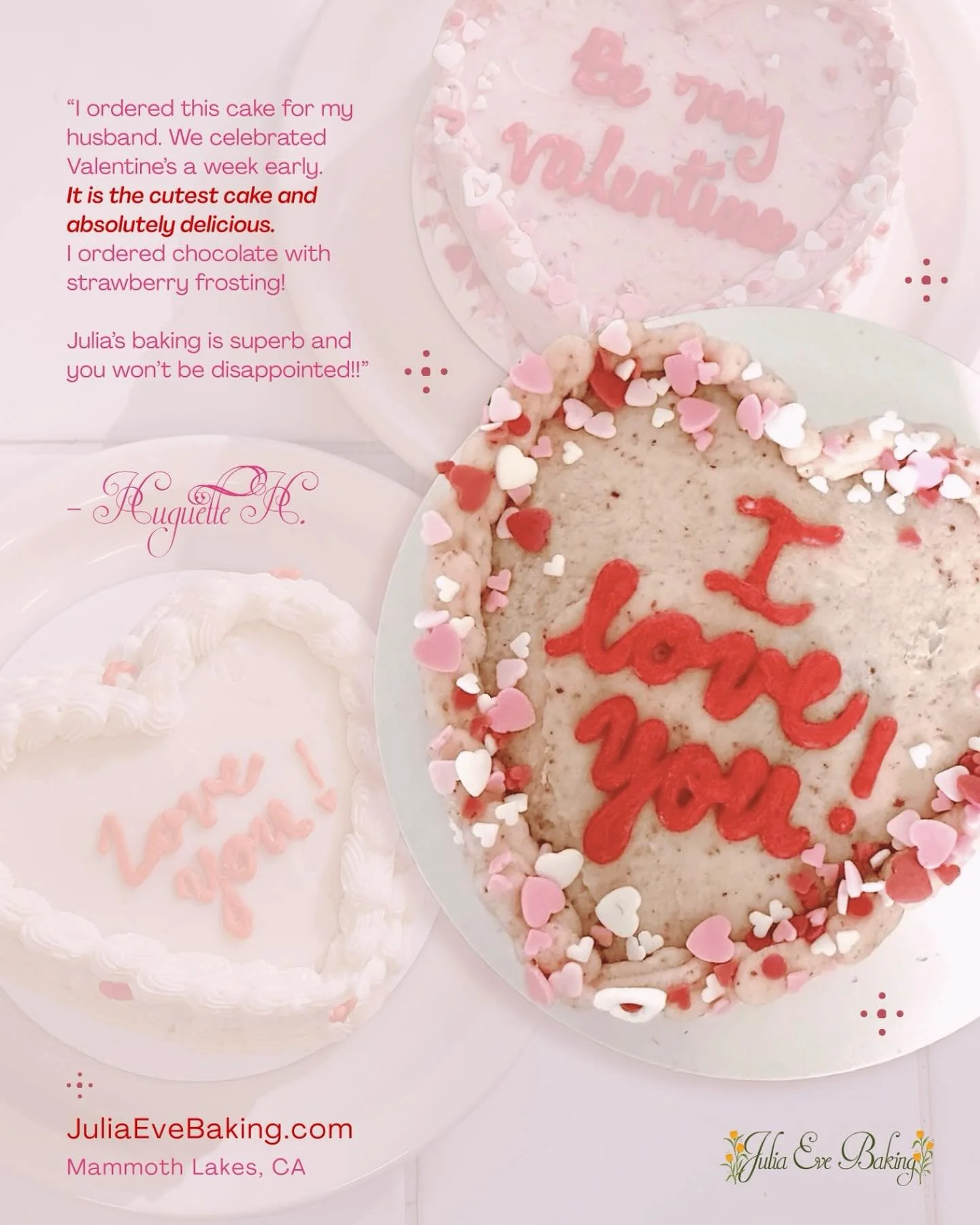 Thank you so much, Huguette, for your kind words &amp; for being a longtime supporter of my baking 💕 I&rsquo;m so happy your early Valentine&rsquo;s celebration was extra sweet with one of my cakes!

❣️ Just a heads up: Tomorrow (Thursday 2/12) is t