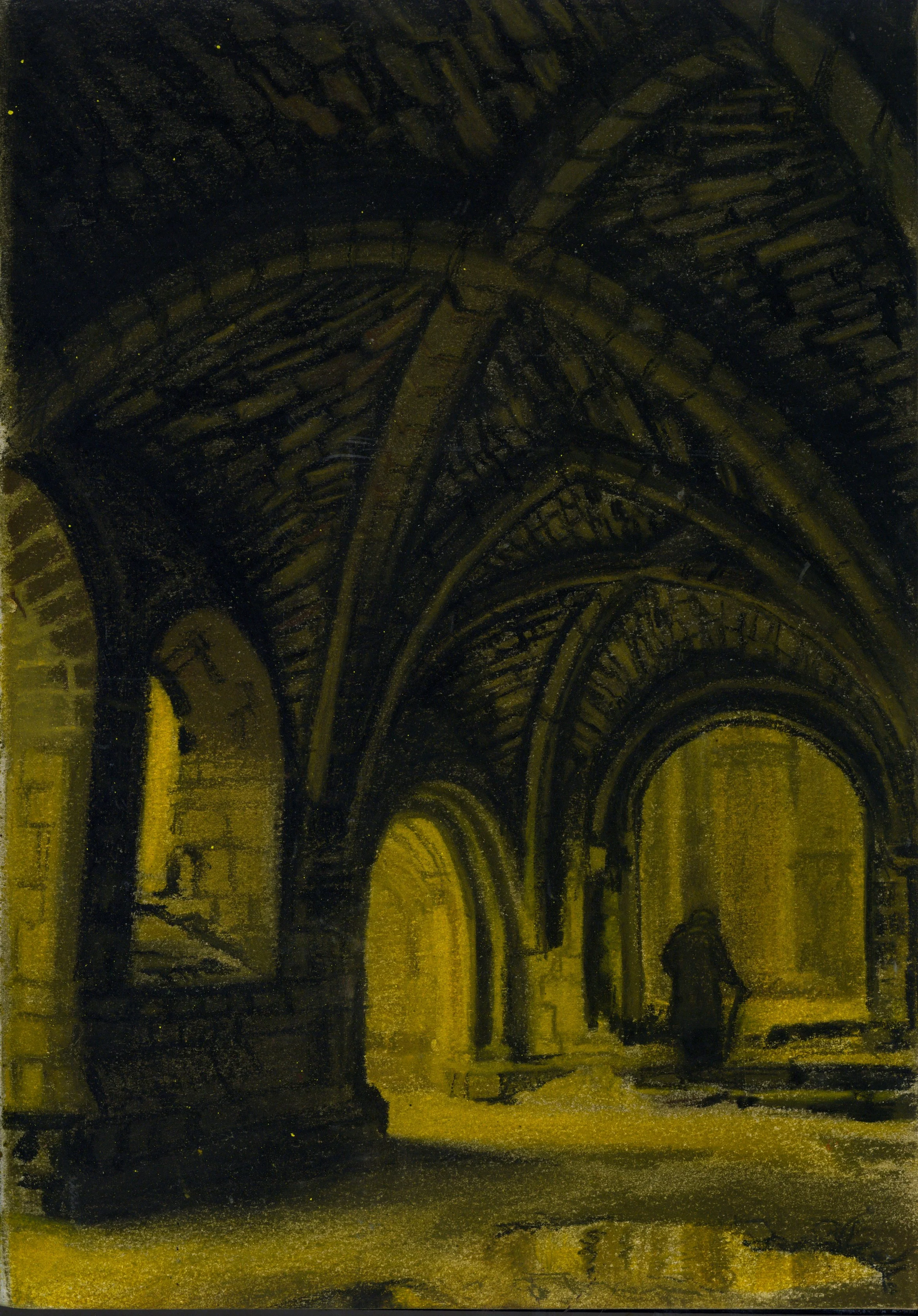 'Ghost of Fountains Abbey'. 2024. Pastel on paper. 