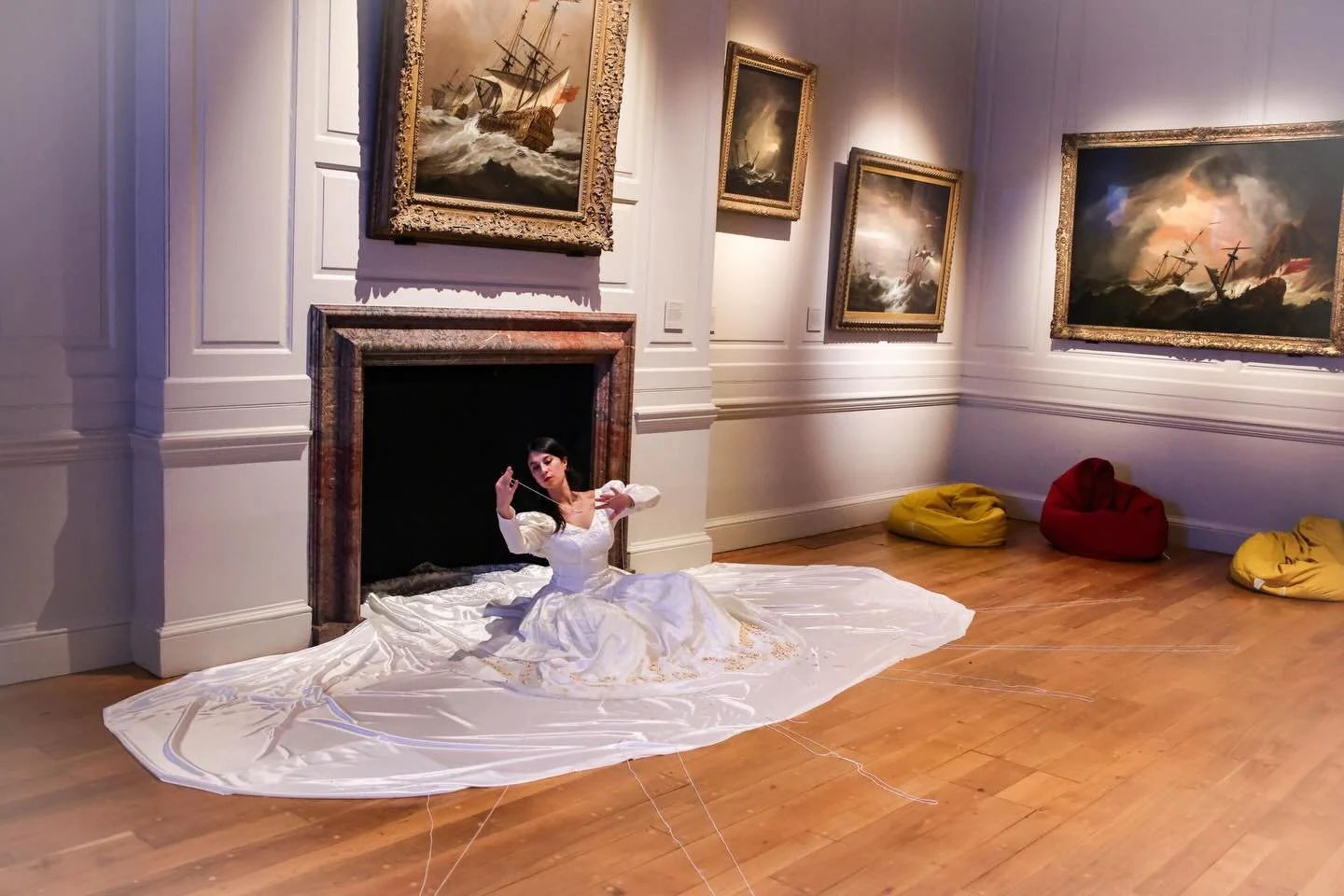 &lsquo;weight on it&rsquo; as a part of Fierce Queens 2026 @royalmuseumsgreenwich 

A durational ritual centered on reflection and care through feeling-focused craft 🪡

Beads &mdash; scattered like secrets &mdash; are slowly gathered into poems that