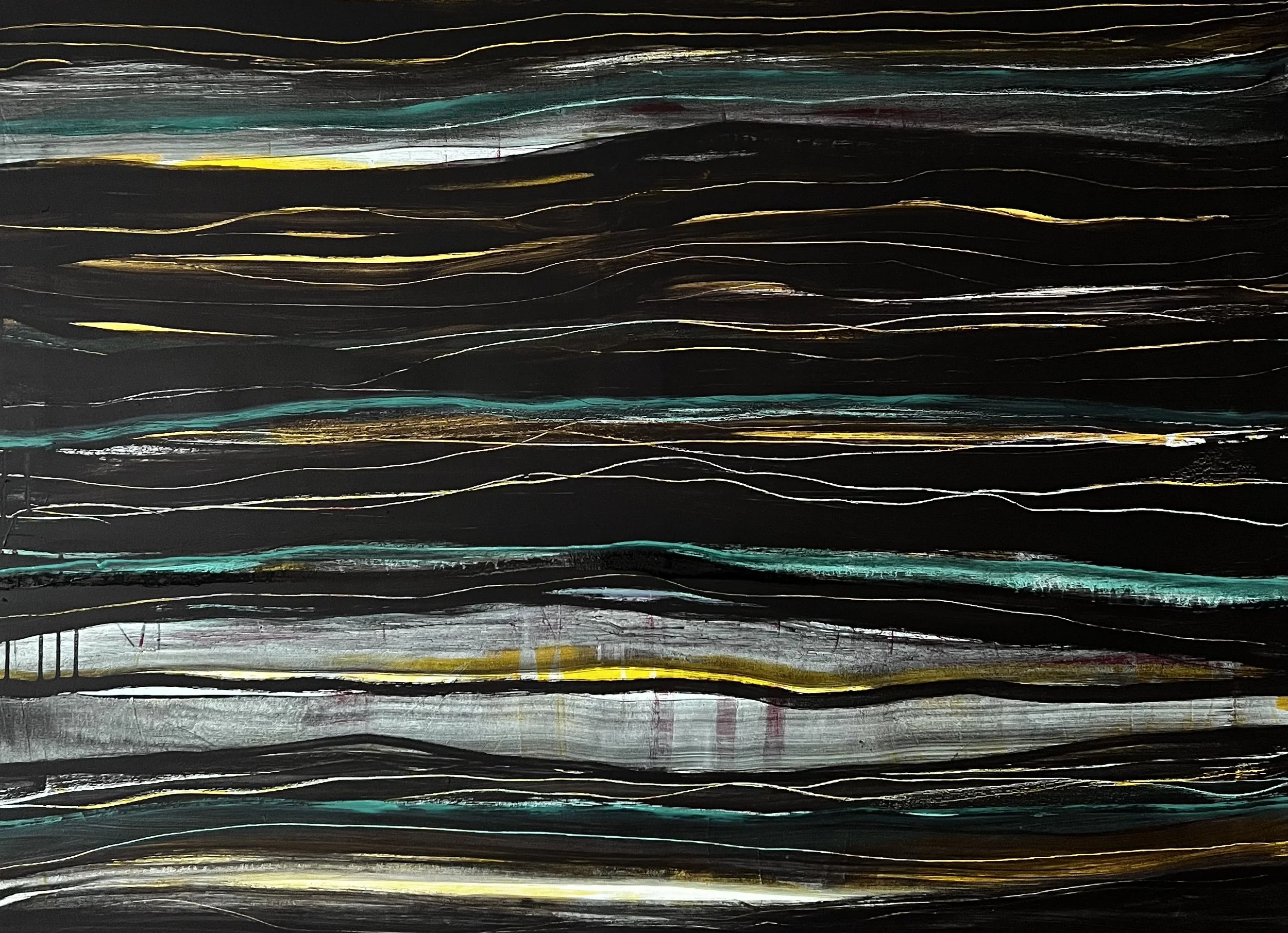 Acryl,  Metallic Gold auf Leinwand
130 x 110 cm 
