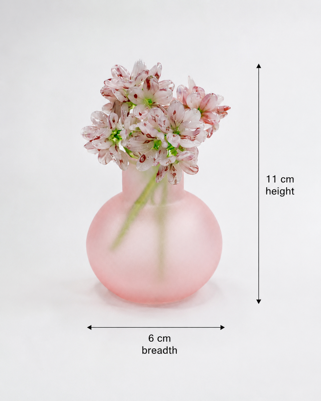 Pink Glass Flower Vase -  Floral Glass Decor