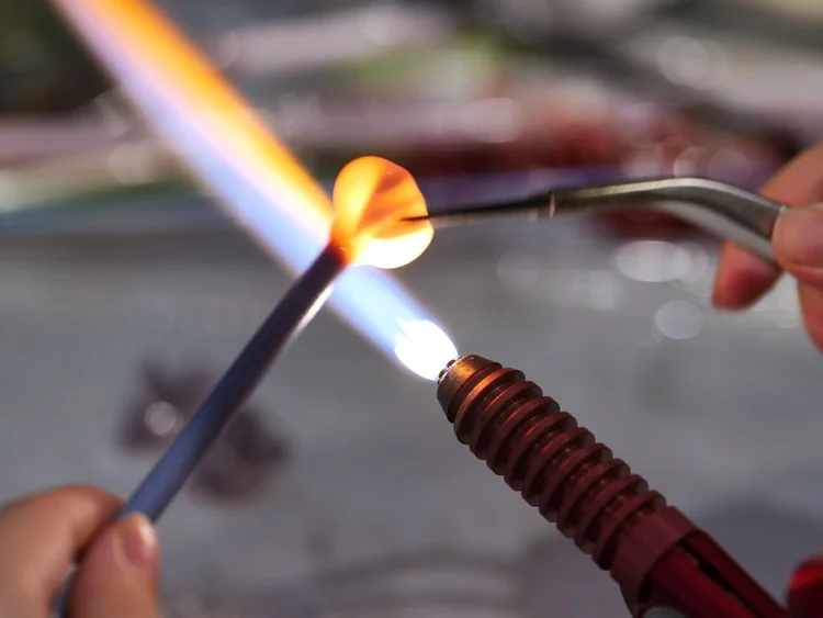 Lampworking Glass studio workspace