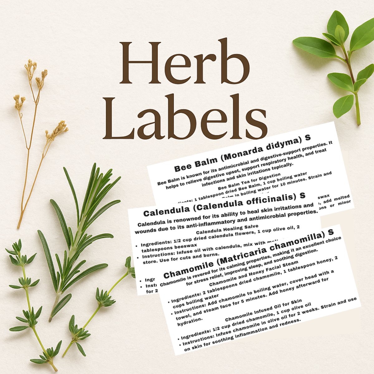 Printable Herbal Apothecary Labels for Organizing Your Dried Herbs ...