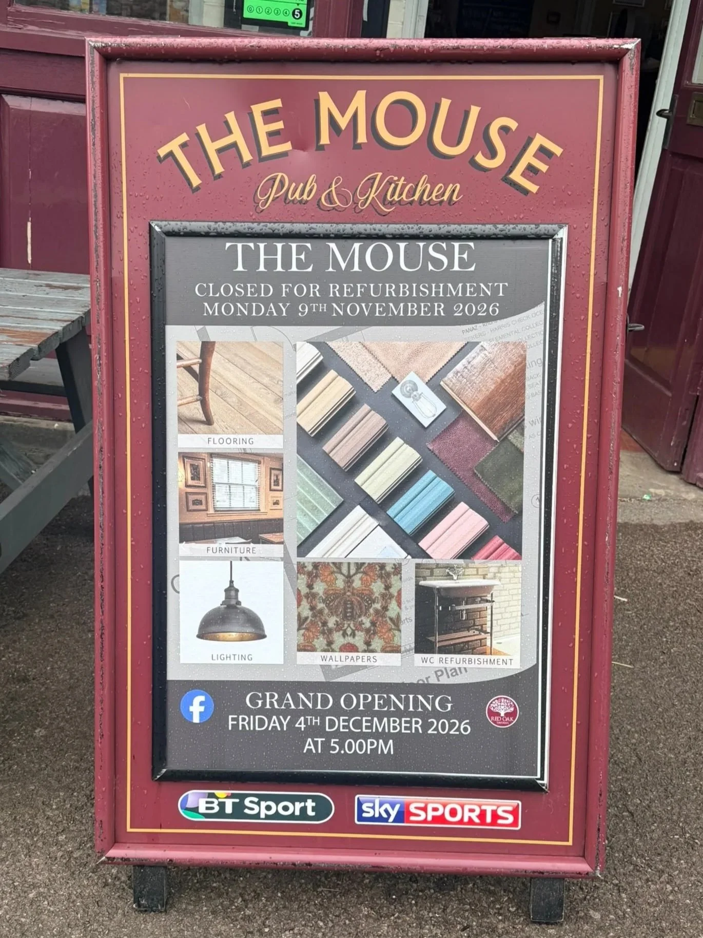 Pub closed for refurbishment