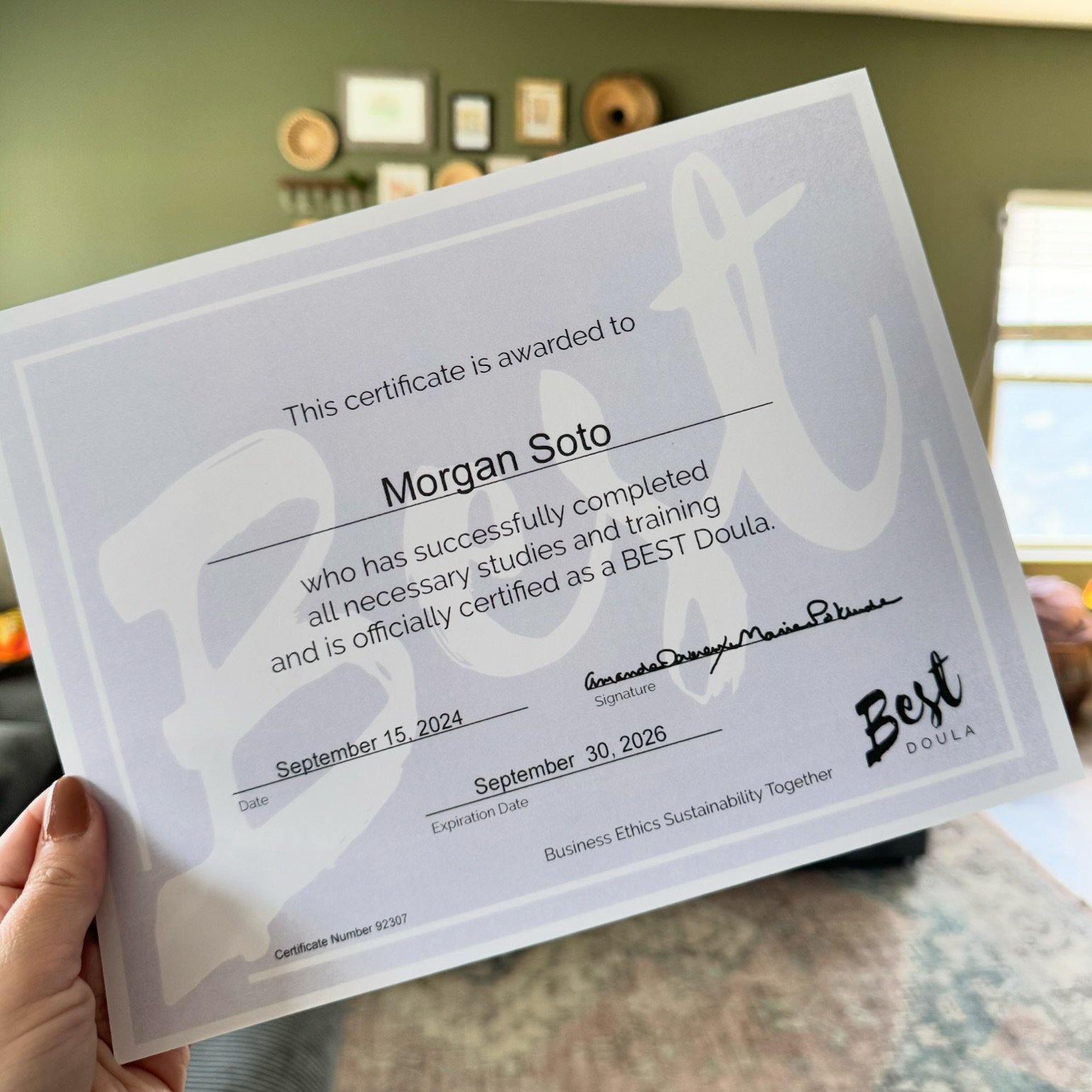 I did it!!! I can&rsquo;t wait to help mamas through one of the most important days of their lives! 🤎