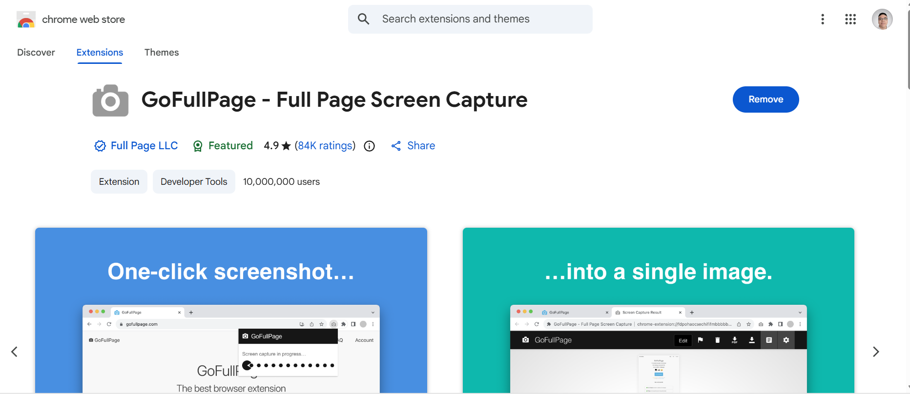 GoFullPage Chrome extension used to screenshot an entire webpage. - how to screenshot an entire webpage