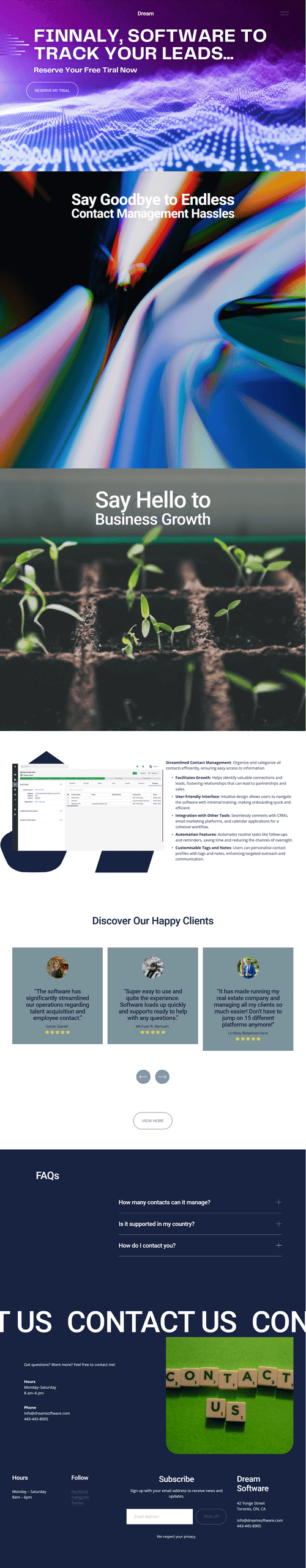 Dream software showcasing management software to track leads and manage business. - squarespace ecommerce site, squarespace ecommerce website, squarespace ecommerce website examples, ecommerce website squarespace