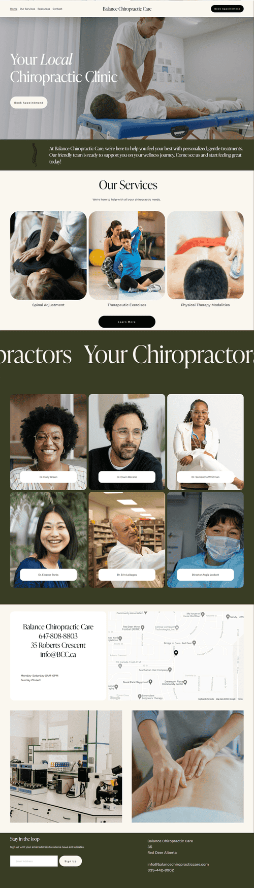 Squarespace website design showcasing balance chiropractic care, a clinic for making you feel your best. - toronto web  design services  web designer toronto, web  designer canada, web design  toronto, design toronto web
