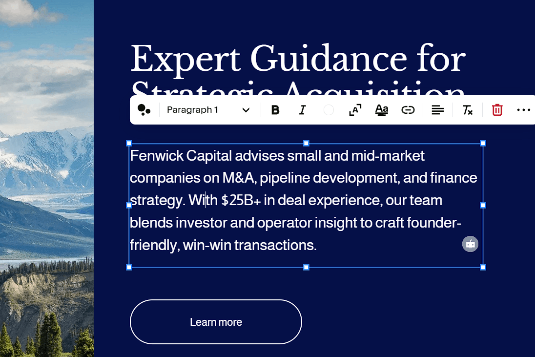 A screenshot with a blue background of the Squarespace editing menu. - web designer toronto, web  designer canada, web design  toronto, design toronto web, toronto web design services.