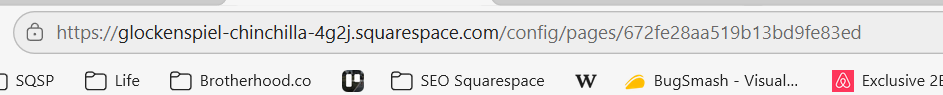 Examples of good and bad URL slug formatting in Squarespace.