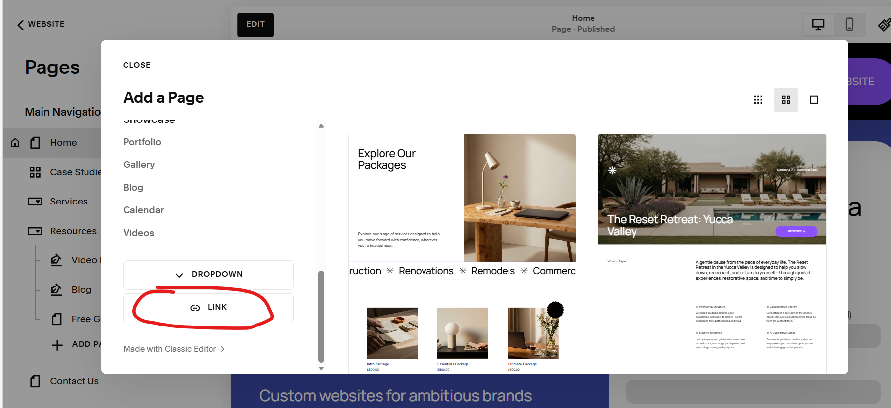 How to Link an External Page to Your Squarespace Navigation — Chandra ...