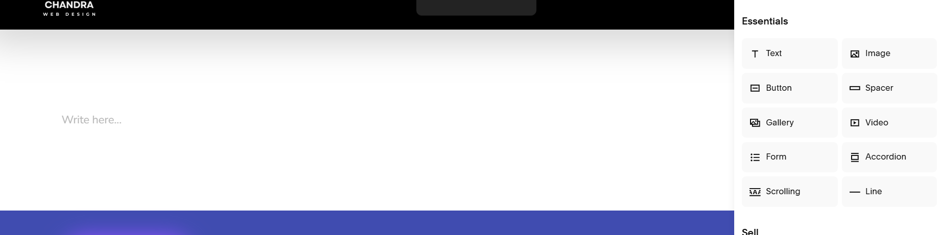Opening a text block in Squarespace to use the Classic Editor tools.