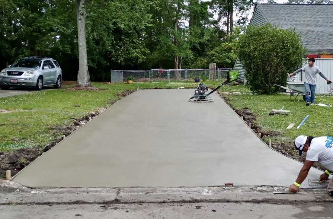 Finishing the driveway