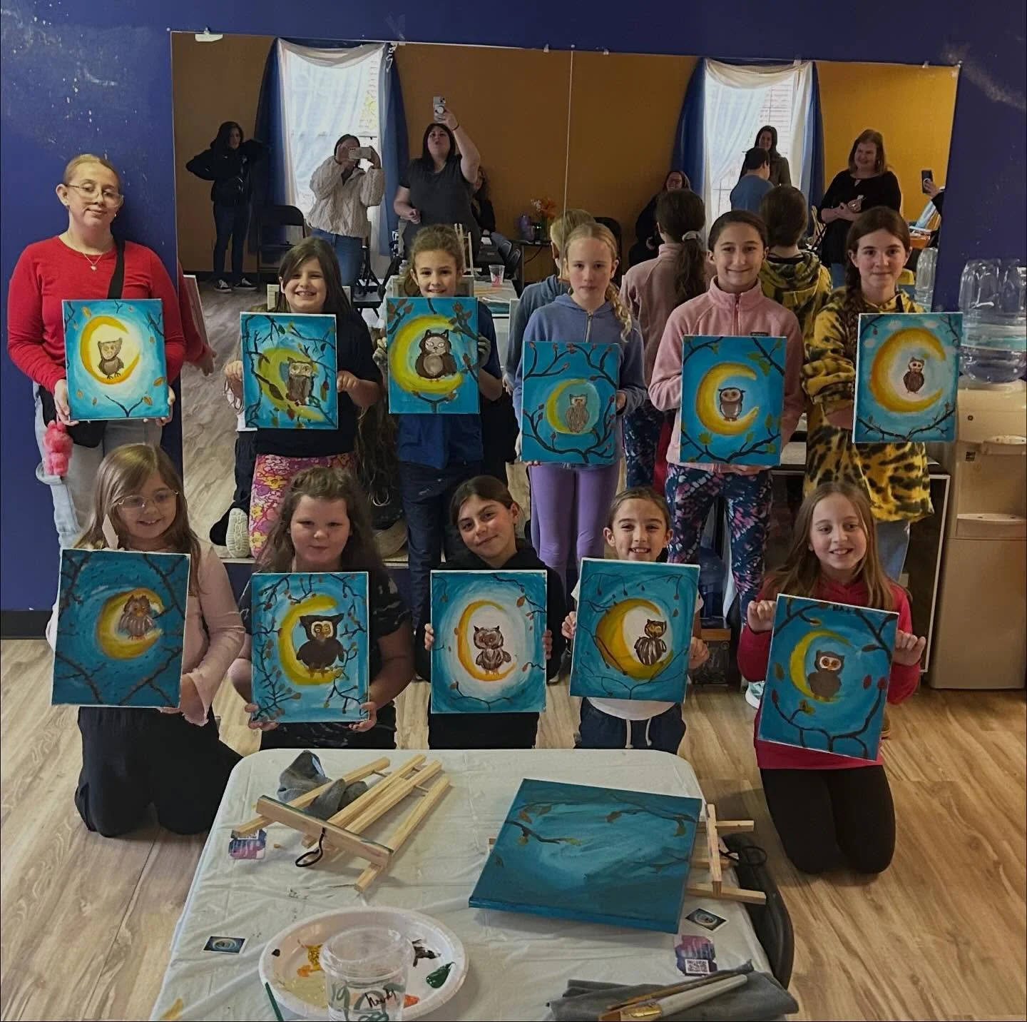 Kid&rsquo;s Hootin &amp; Hollerin painting experience @cmfinearts . So proud of all these kiddos!!!