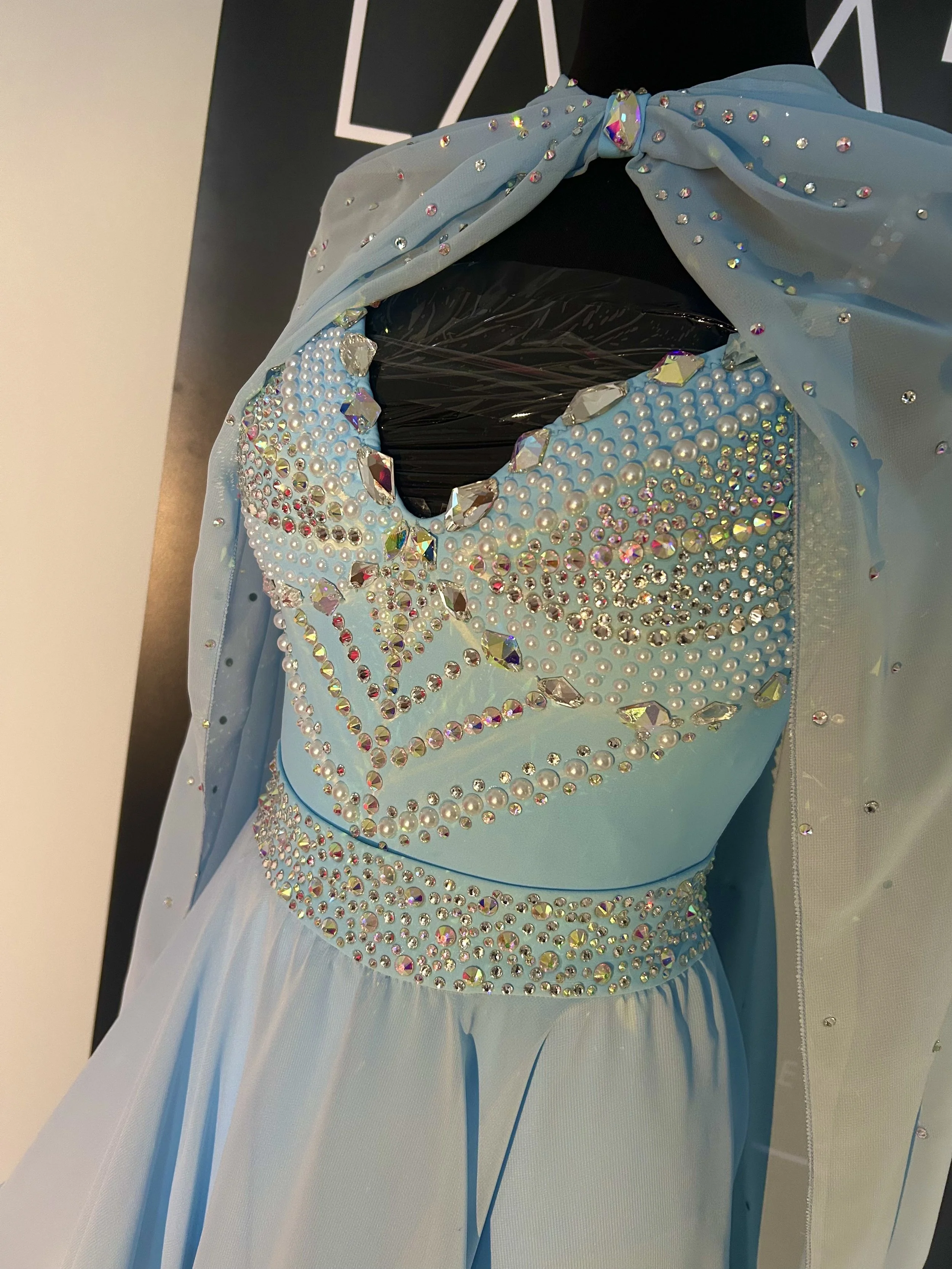 Sky blue ballroom dress