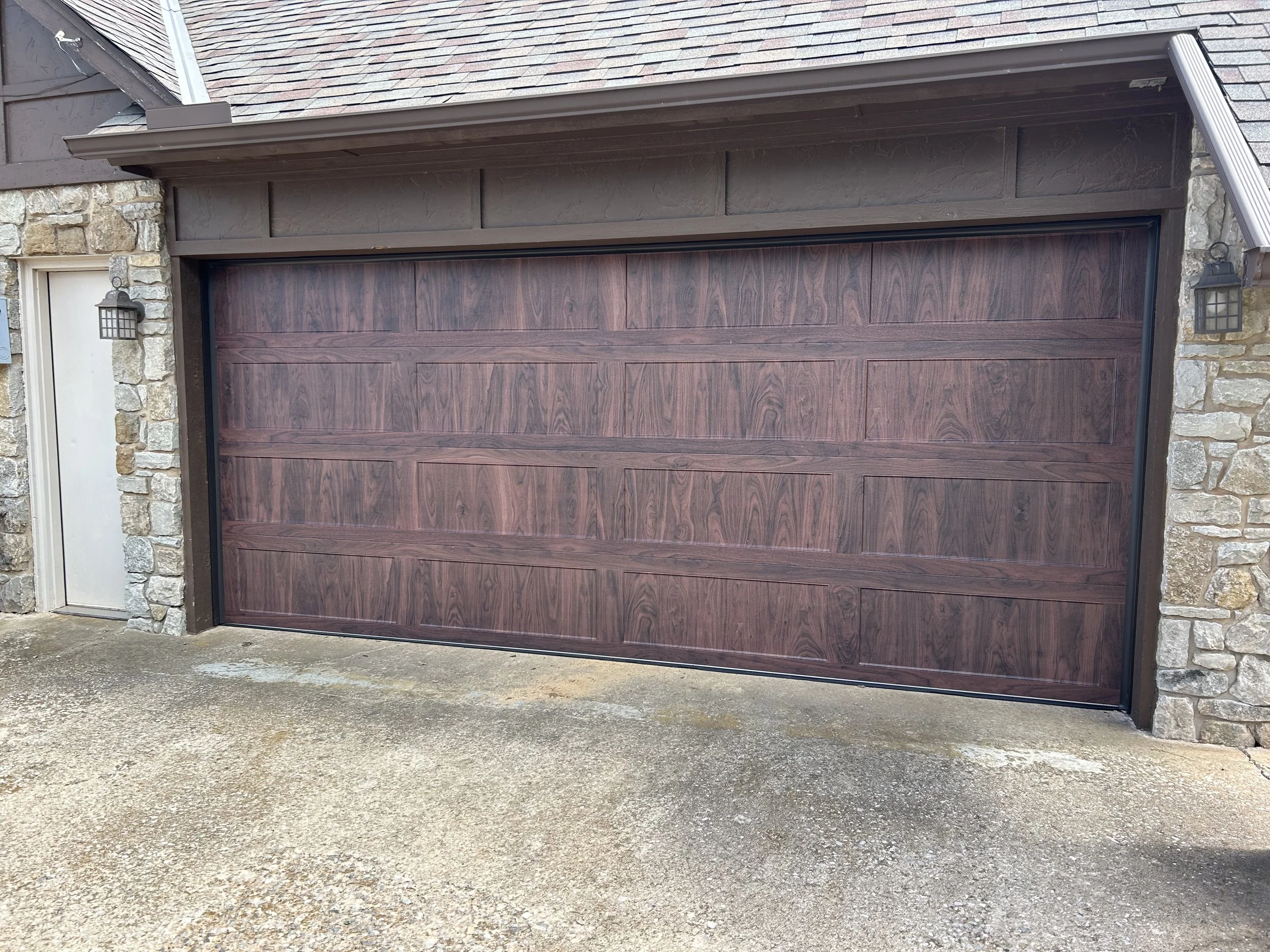 wood style garage door