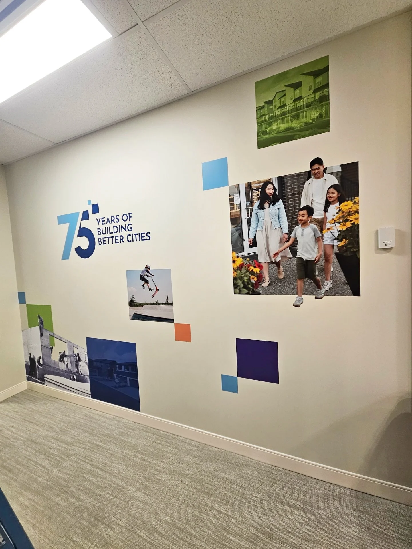 The Qualico Head Office just got a full graphics glow-up ✨

From large-scale wall murals to window graphics, floor decals, wayfinding, and dimensional logos - we transformed the space from the ground up. Every element was designed and installed to no