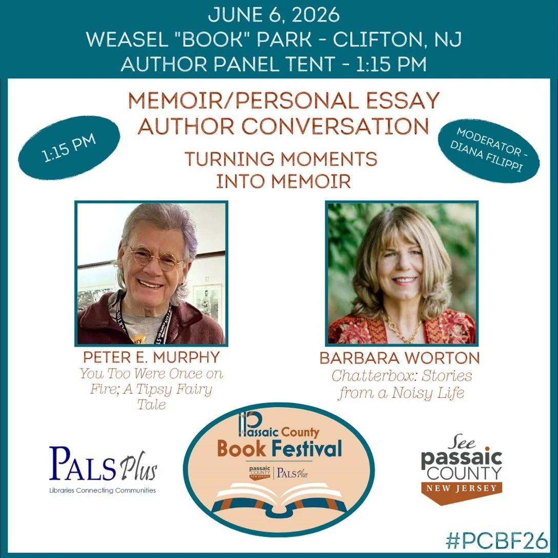 Stop by the Passaic County Book Festival, Saturday, June 6, 11AM-4PM, I'll be there--with my books and on a panel with Peter E. Murphy at 1:15 PM. The place to be is 754 Park Drive, Clifton, NJ. See you there! #pcbf #pcb2026 #palsplus #seepassaiccoun