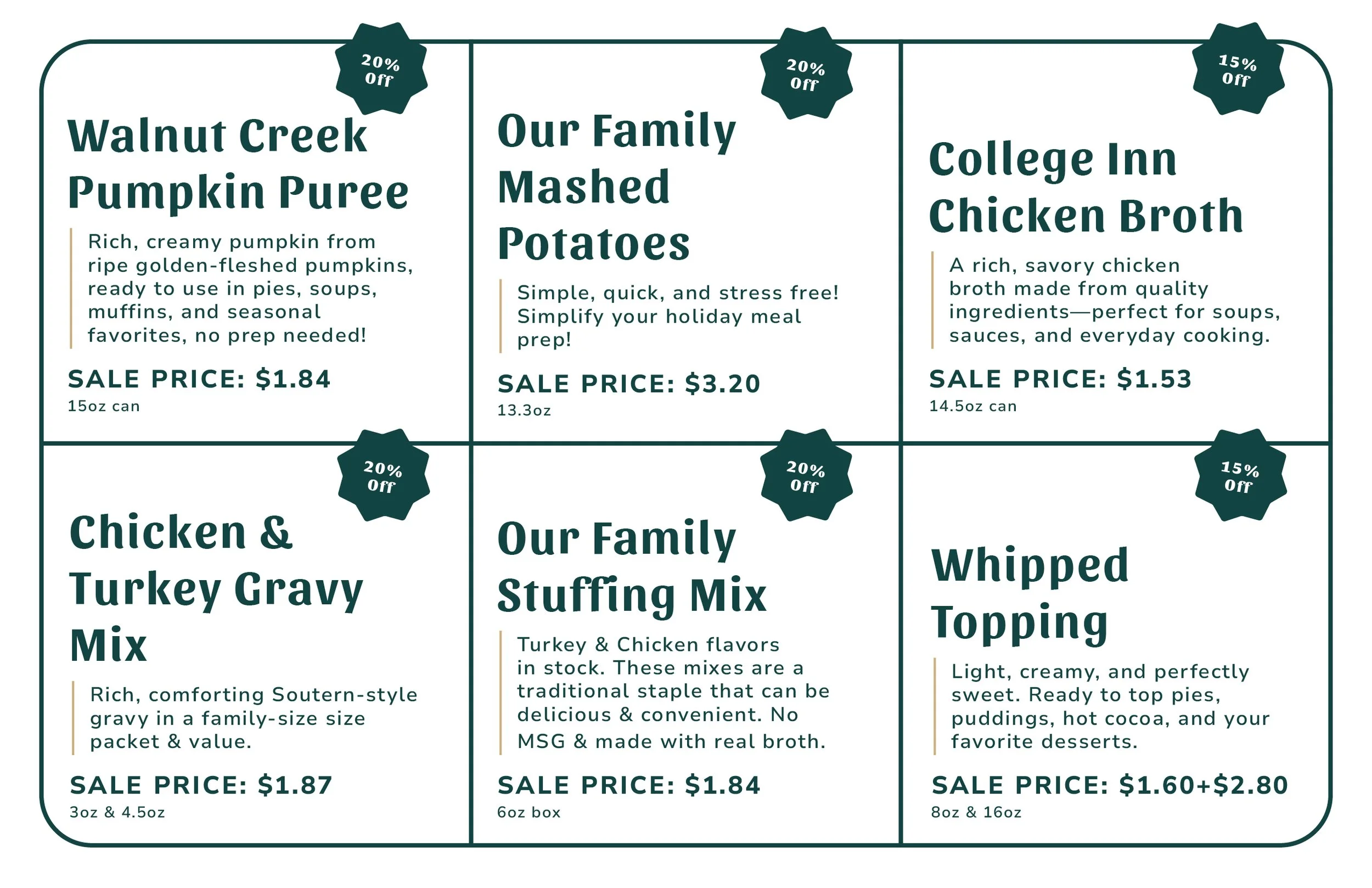 Weekly Specials November 24th, 2025