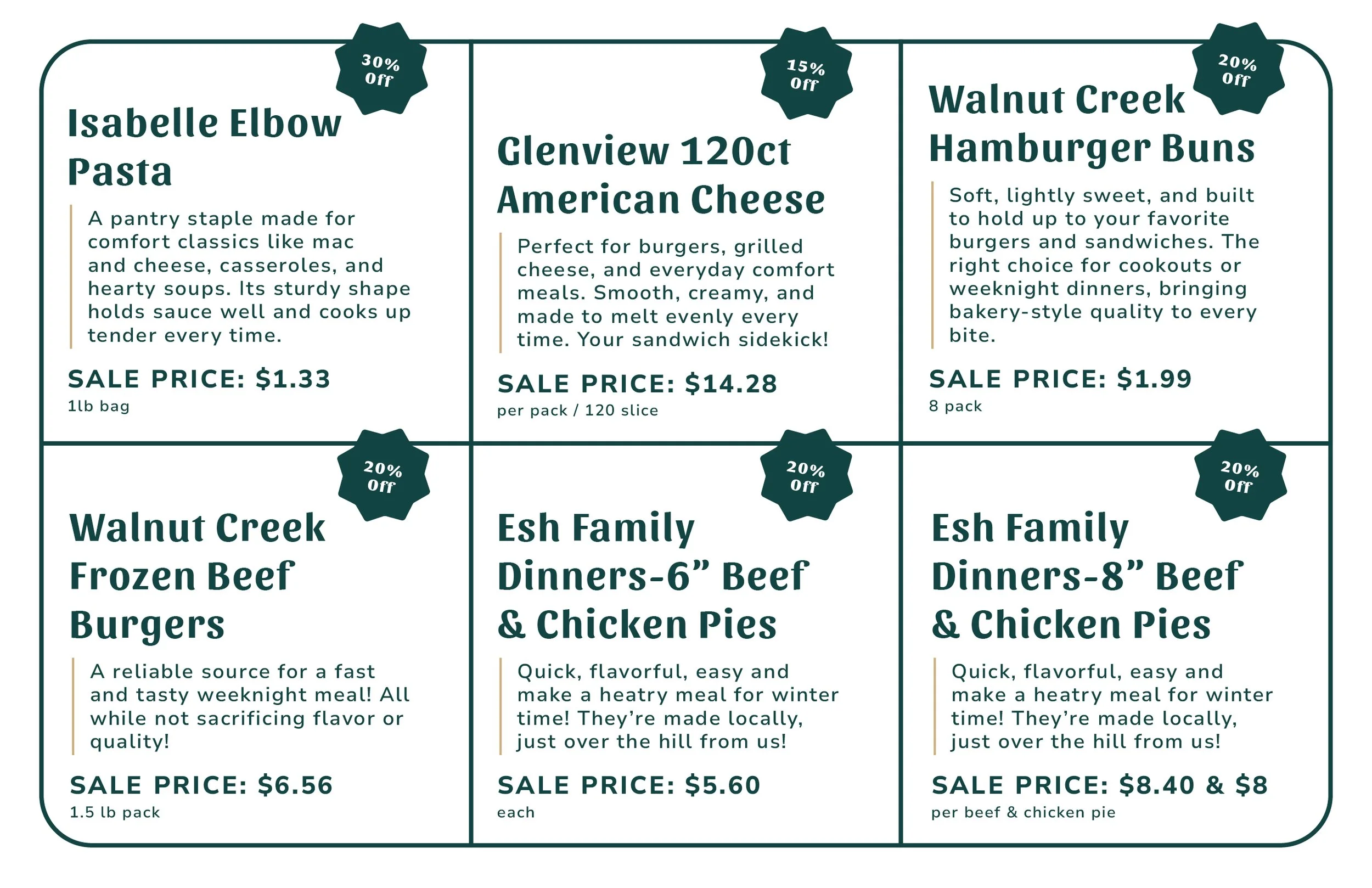 Weekly Specials ~ January 5th