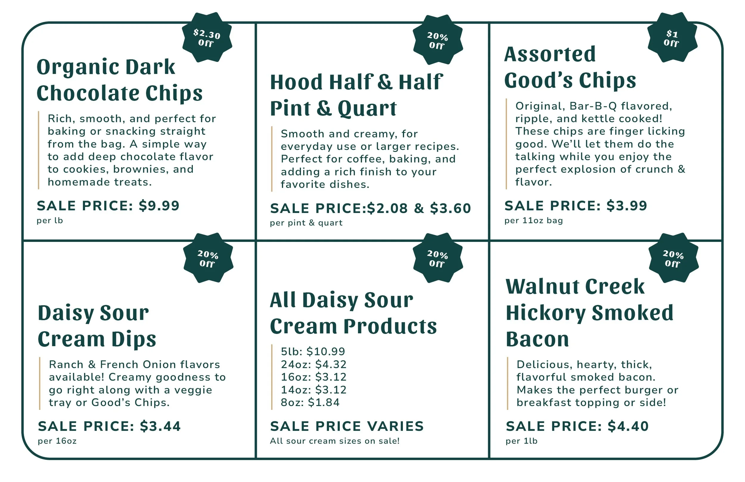 Weekly Specials~ Week of January 19th 