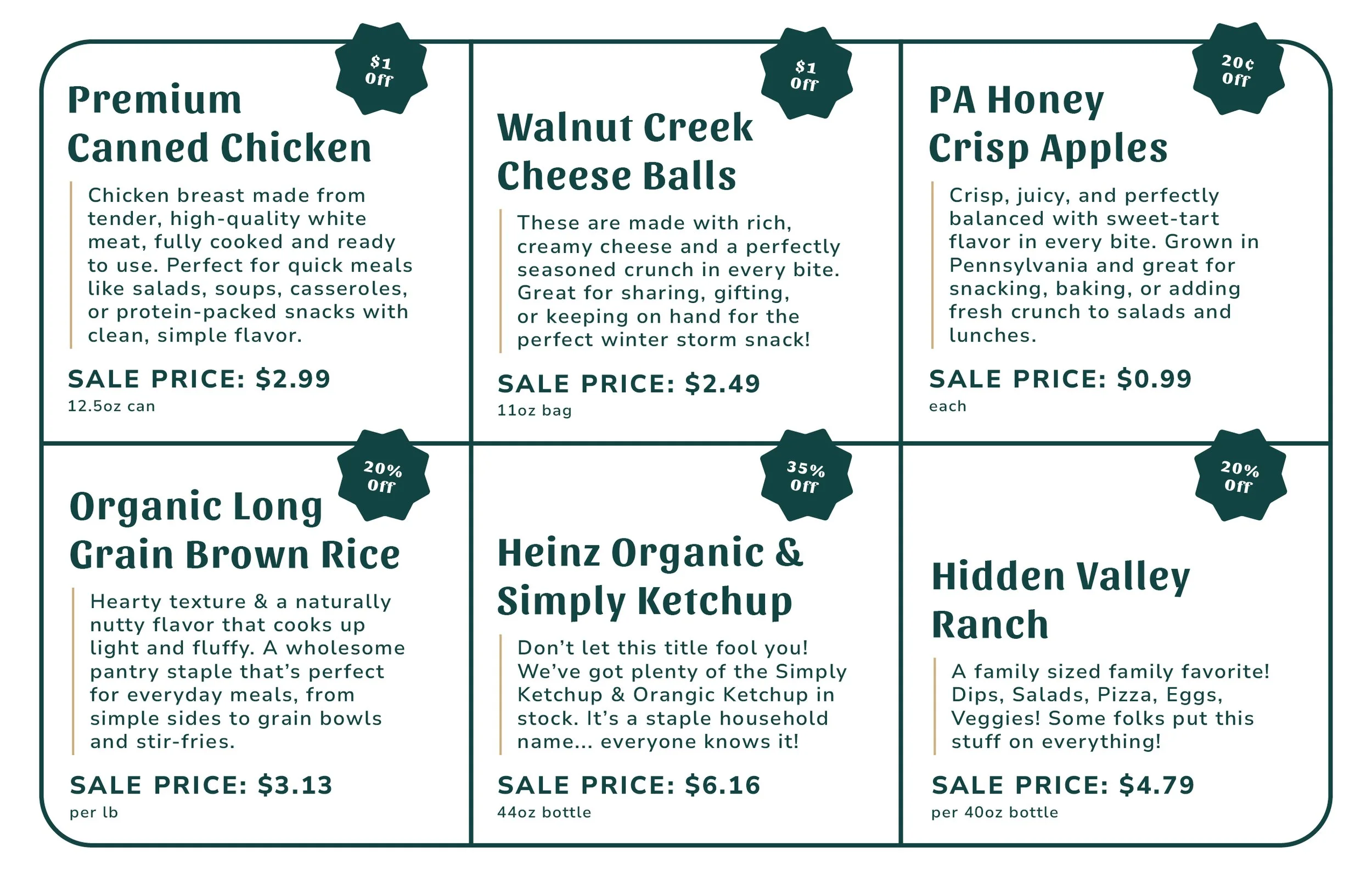 Weekly Specials - Week of Jan 26th