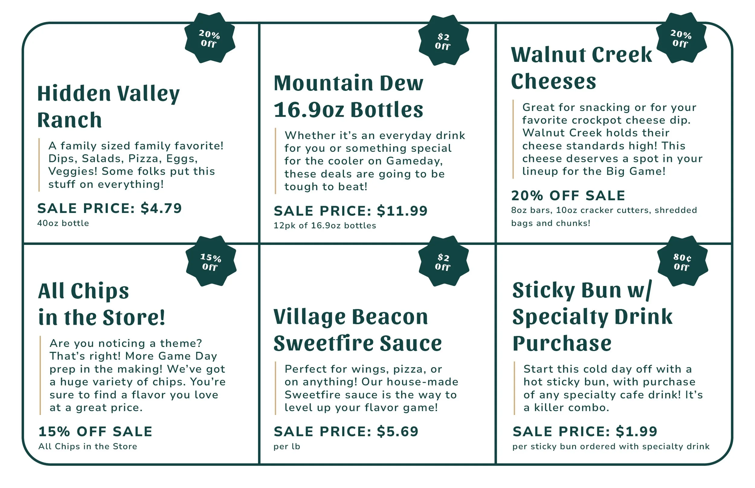 Weekly Specials Week of February 2nd