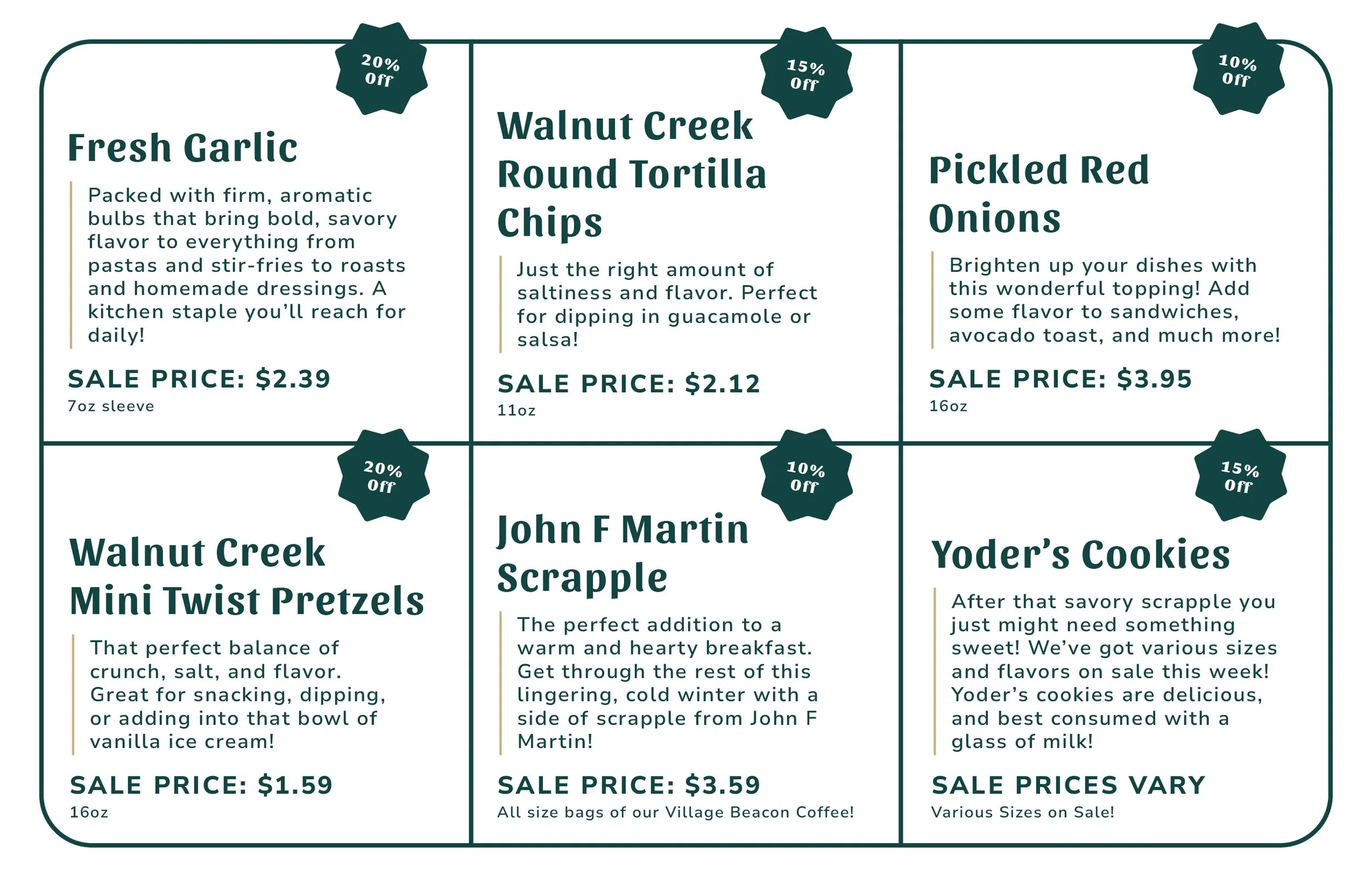 Weekly Specials Week of February 23rd