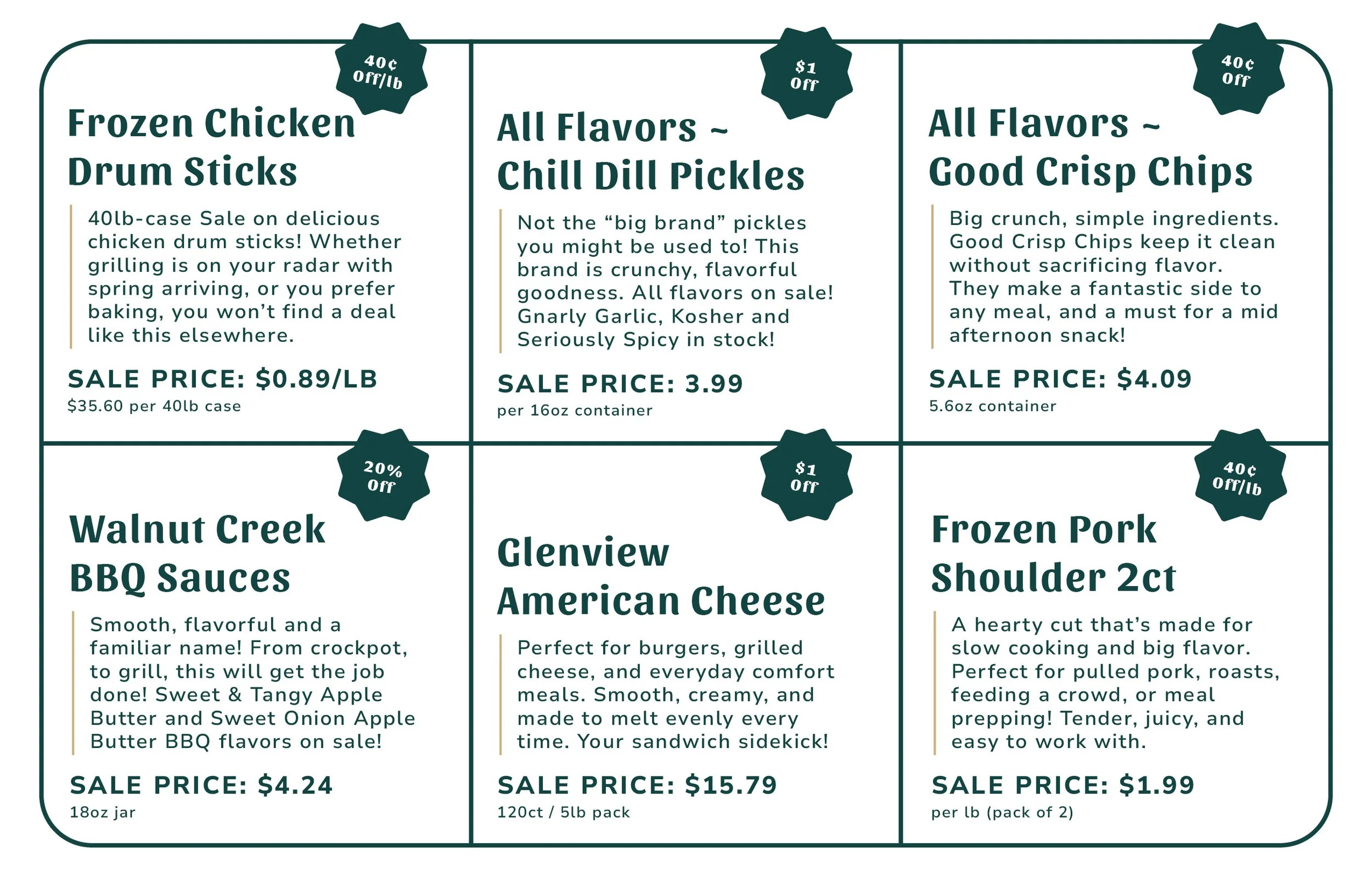 Weekly Specials ~ Week of March 23rd 2026