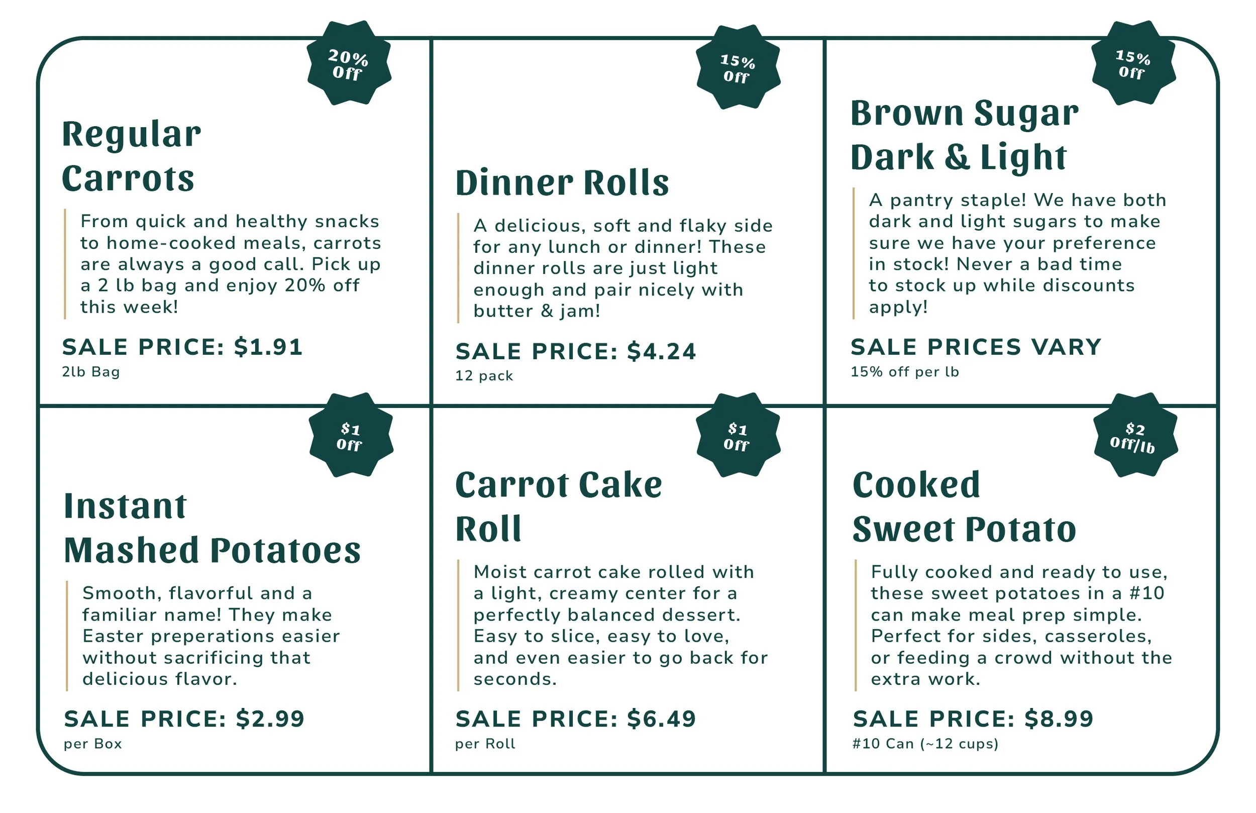 Weekly Specials Week of April 6th, 2026