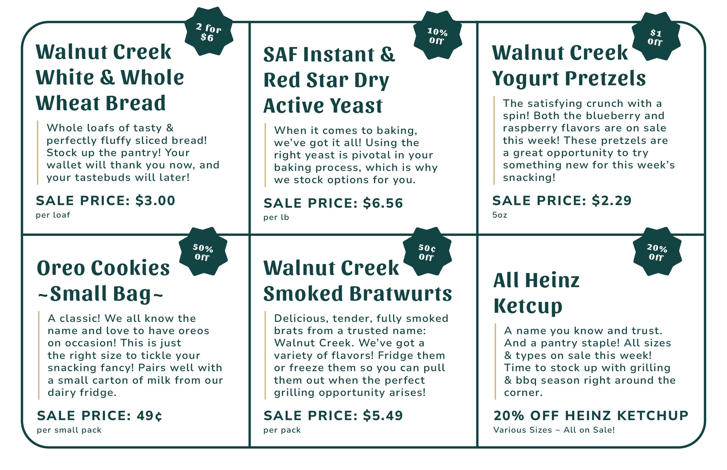 Weekly Specials Week of April 13th, 2026