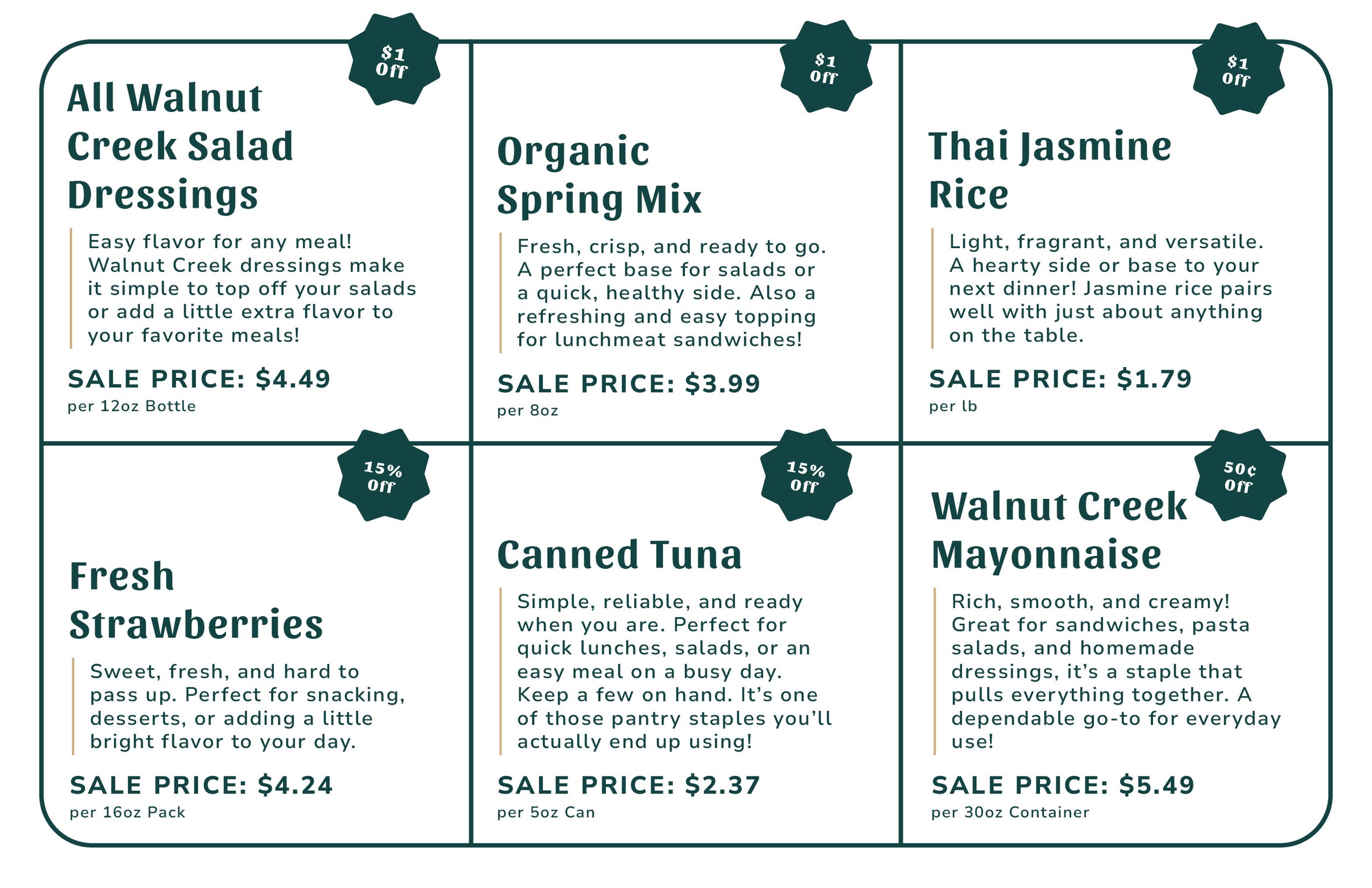 Weekly Specials Week of April 20th, 2026
