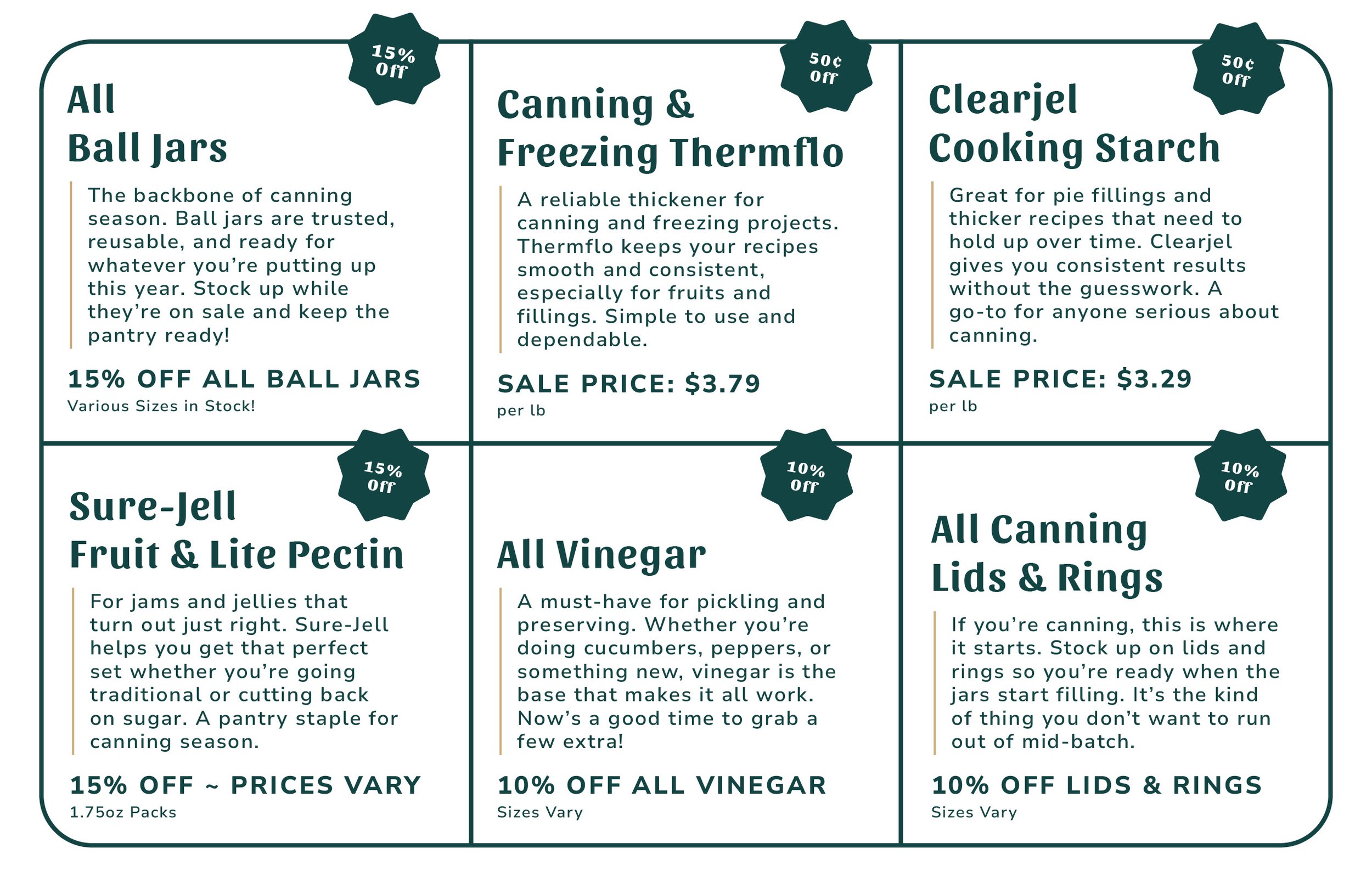 Weekly Specials ~ Week of May 4th 2026